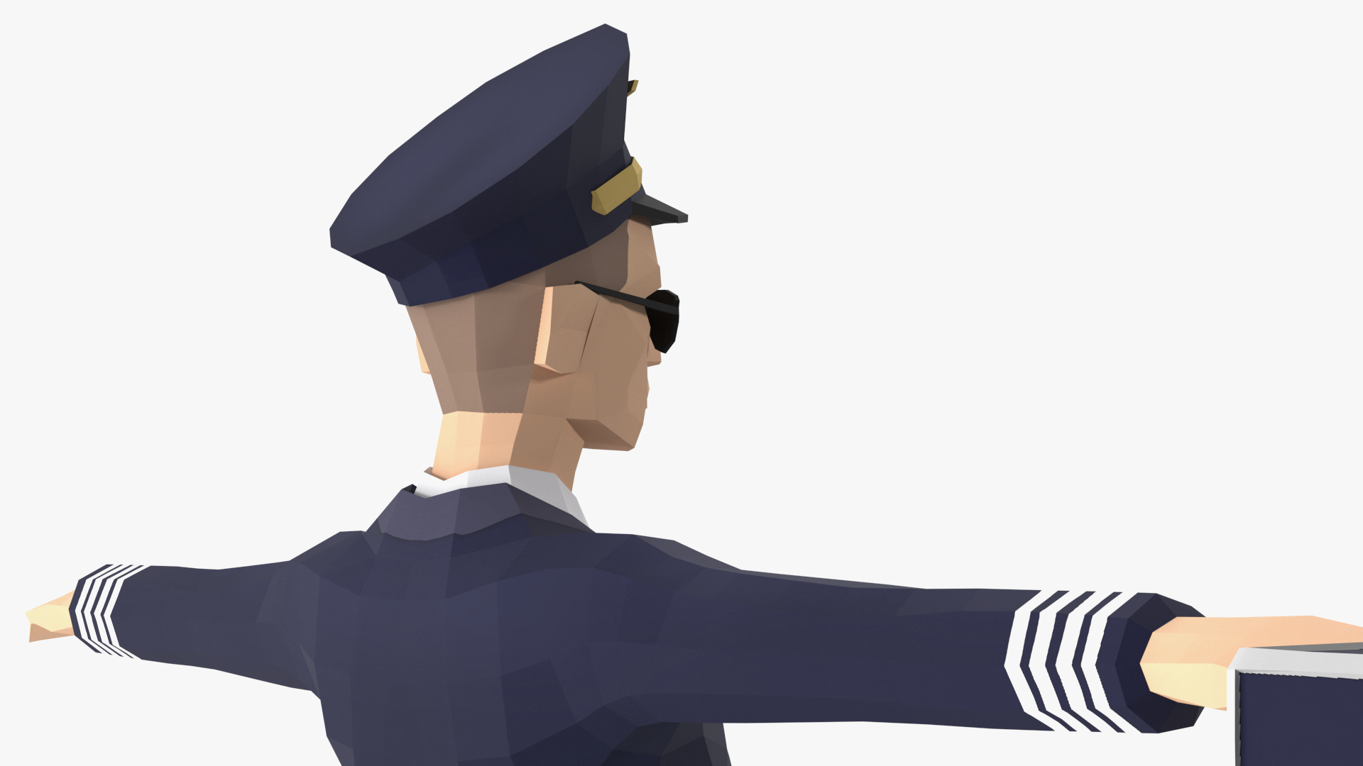 3D model Pilot Low Poly Rigged for Cinema 4D