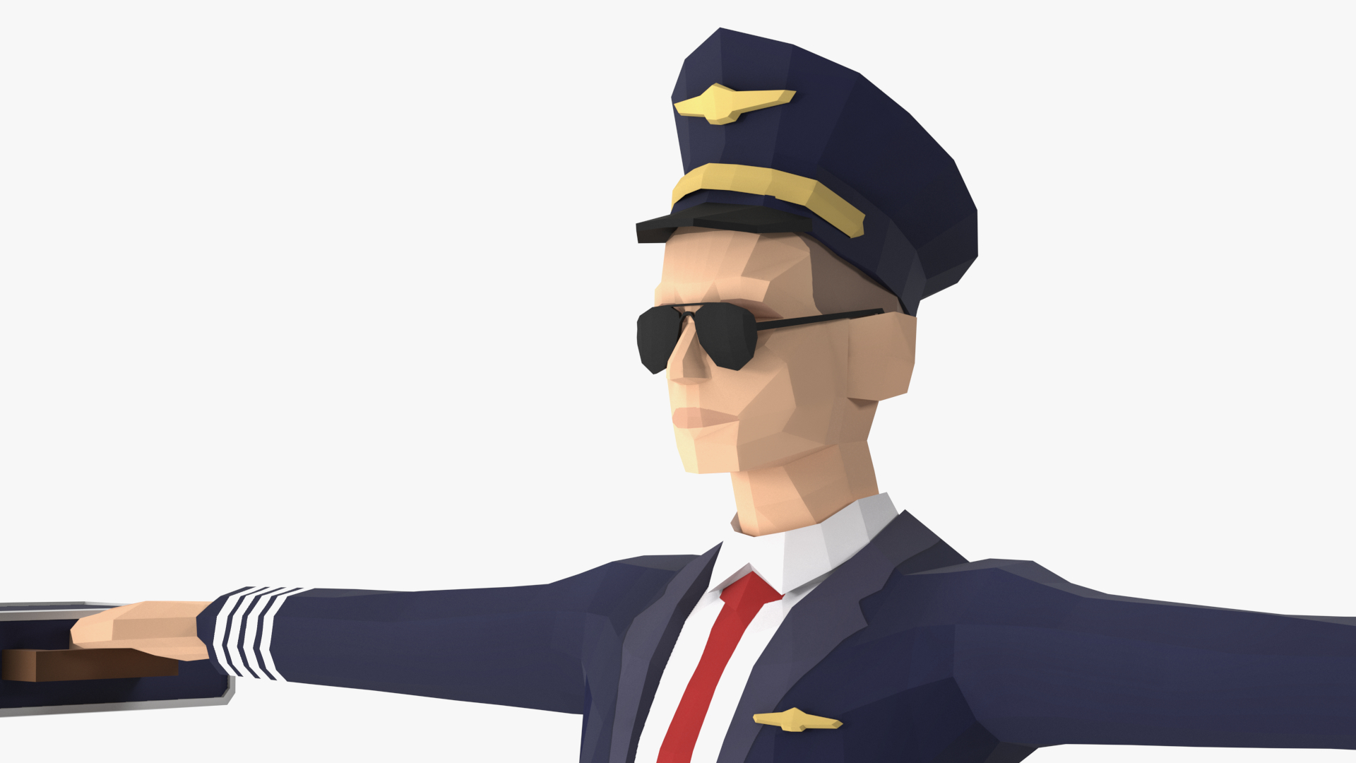 3D model Pilot Low Poly Rigged for Cinema 4D