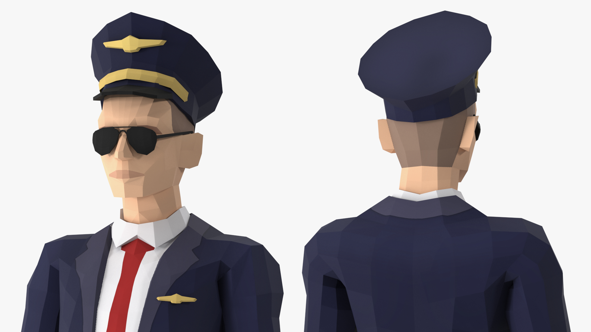 3D model Pilot Low Poly Rigged for Cinema 4D