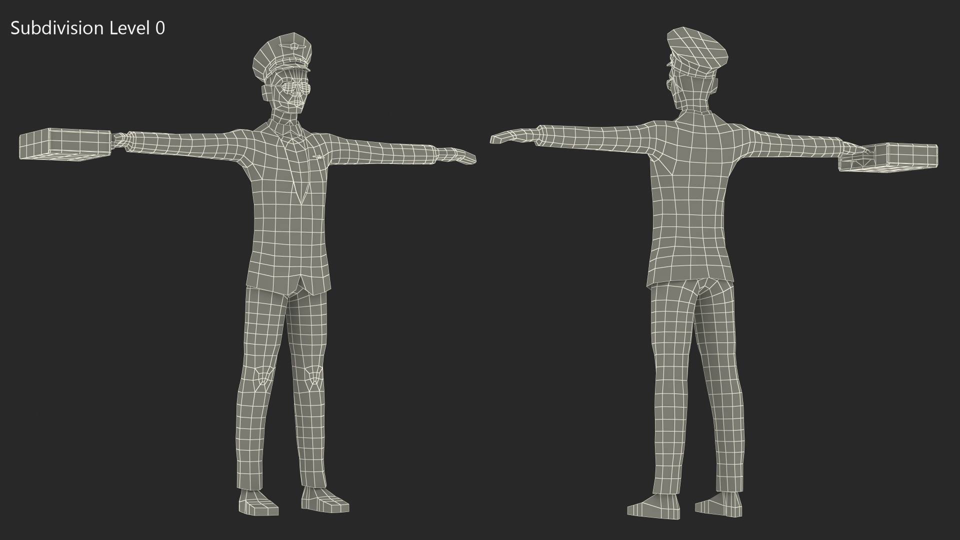 3D model Pilot Low Poly Rigged for Cinema 4D