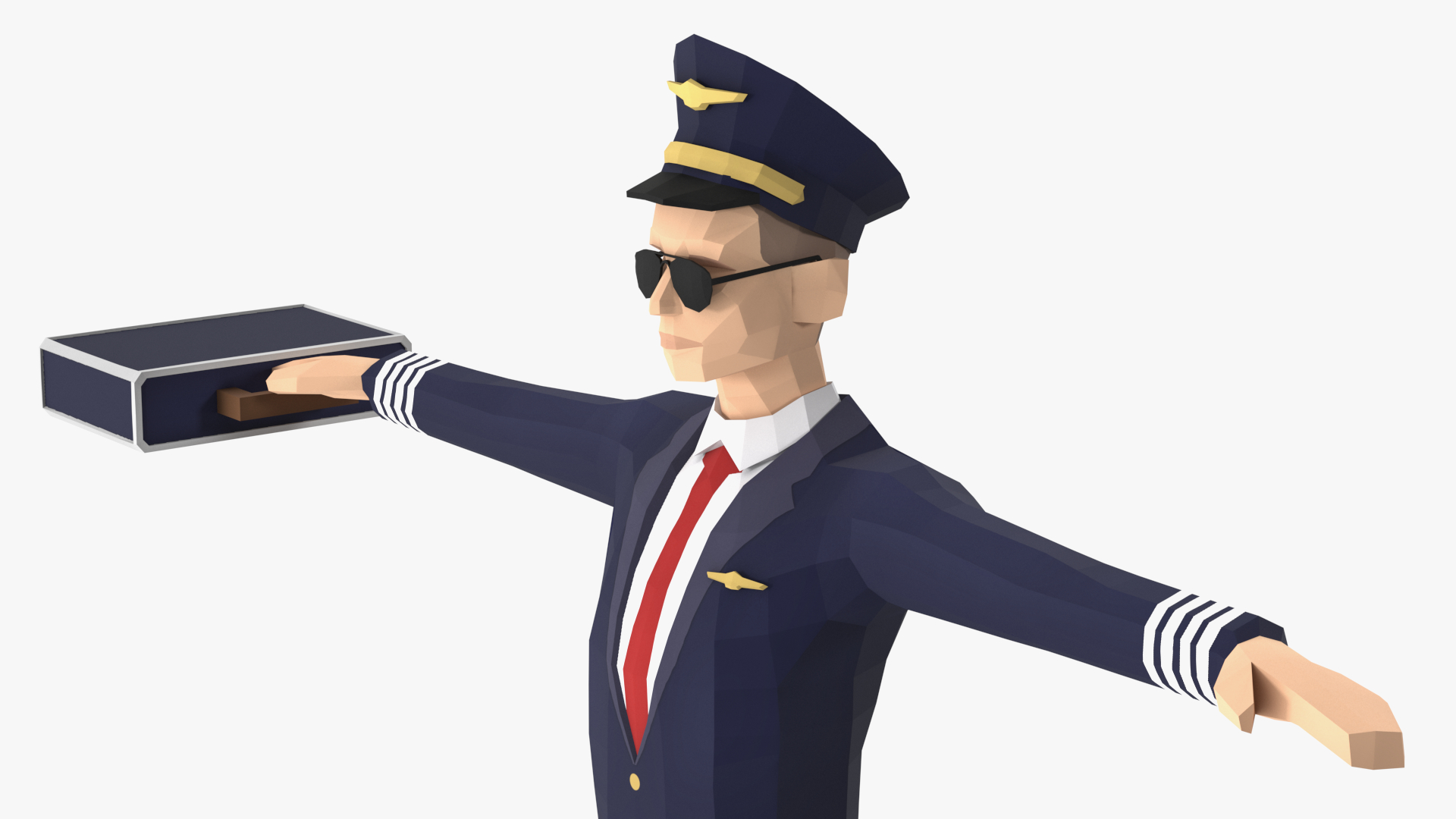 3D model Pilot Low Poly Rigged for Cinema 4D