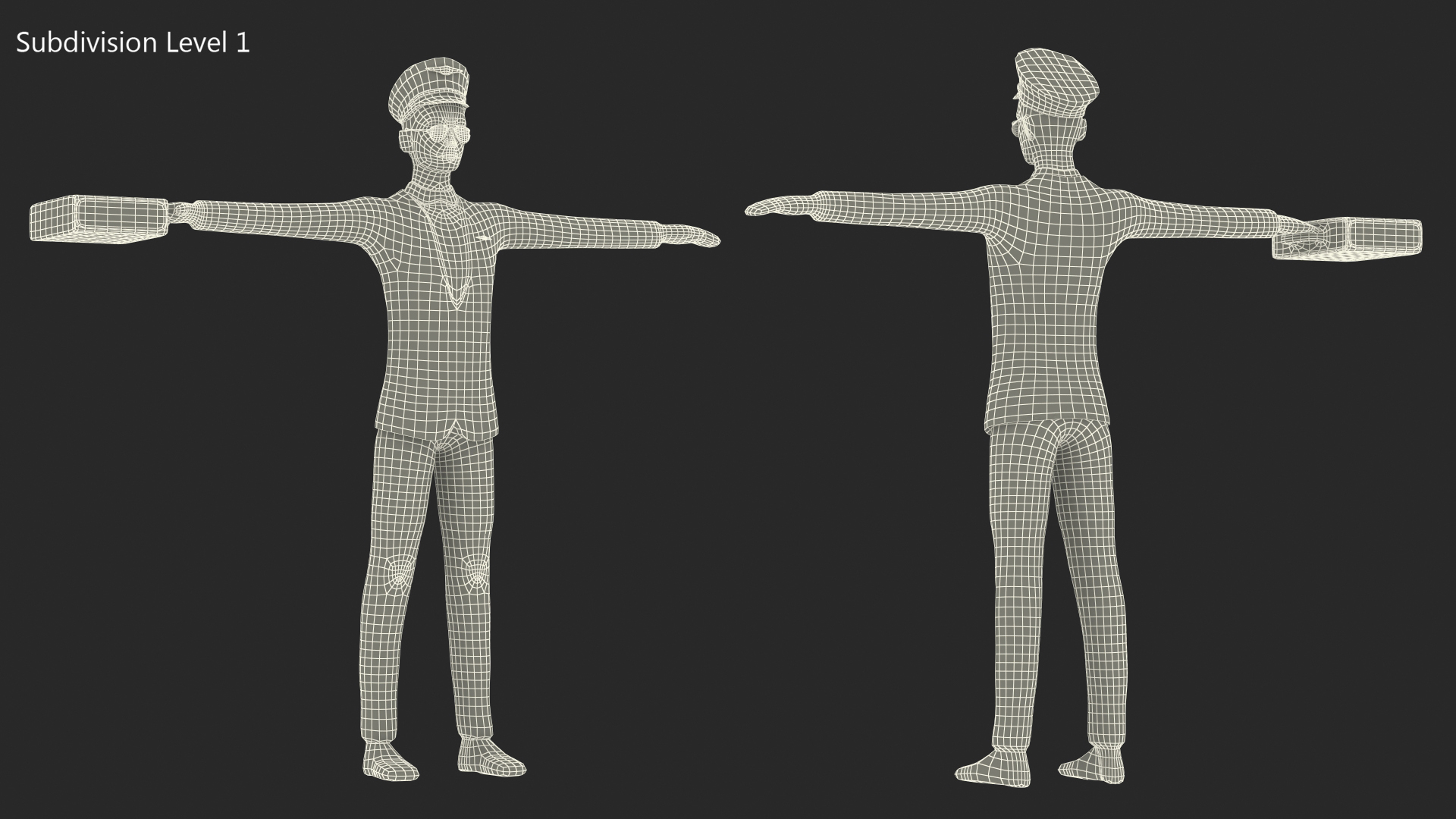 3D model Pilot Low Poly Rigged for Cinema 4D