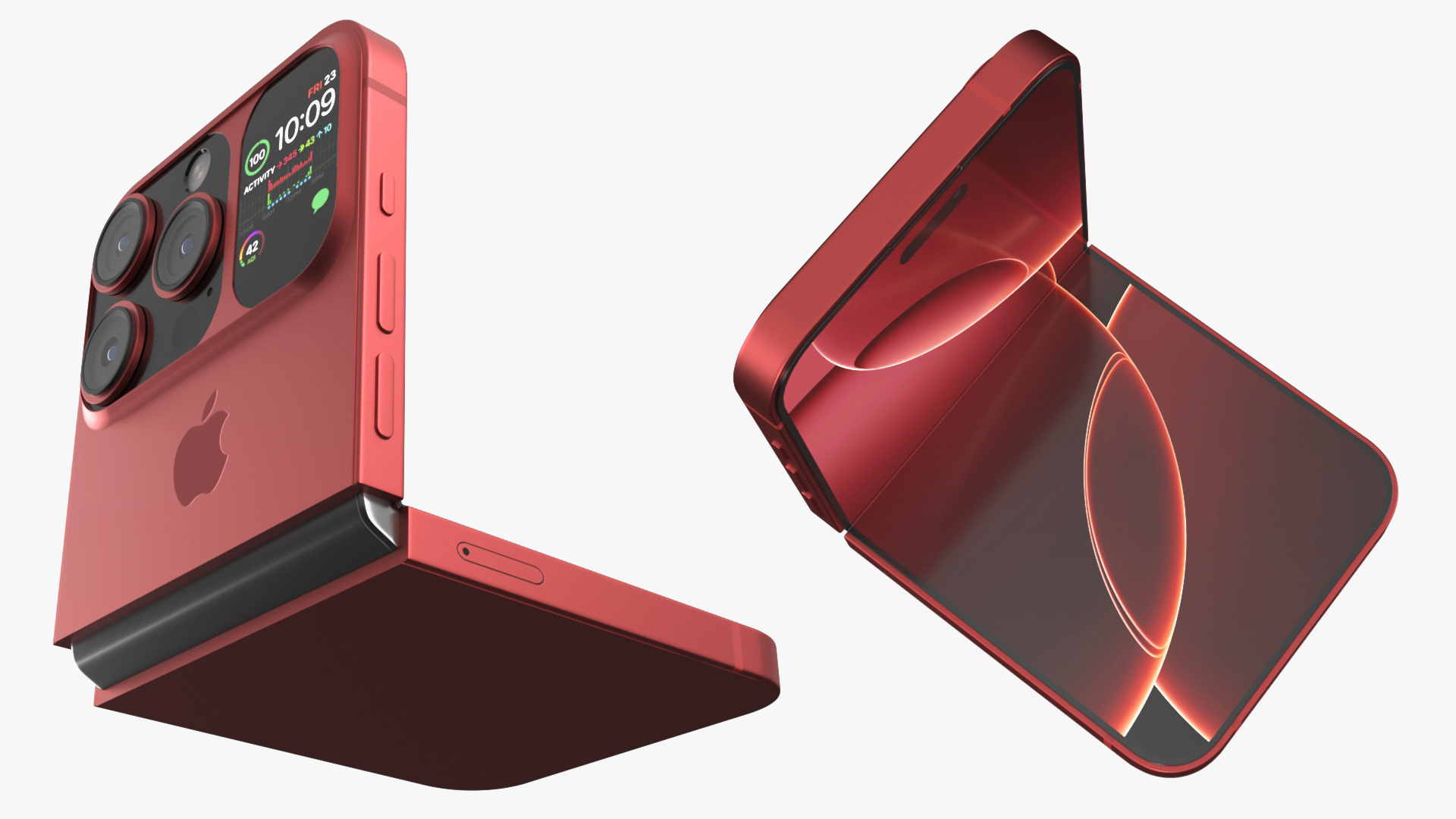 3D iPhone Flip Bent Crimson Red model