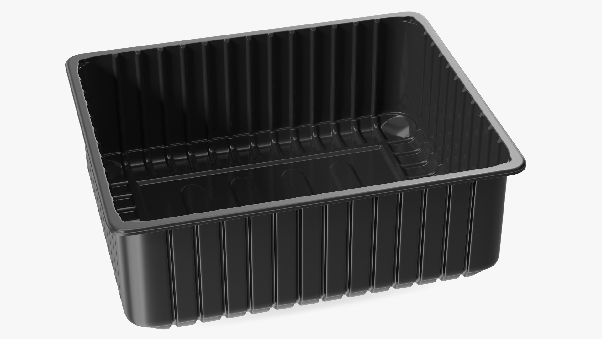 3D Plastic Food Storage without Lid Black 32x26cm