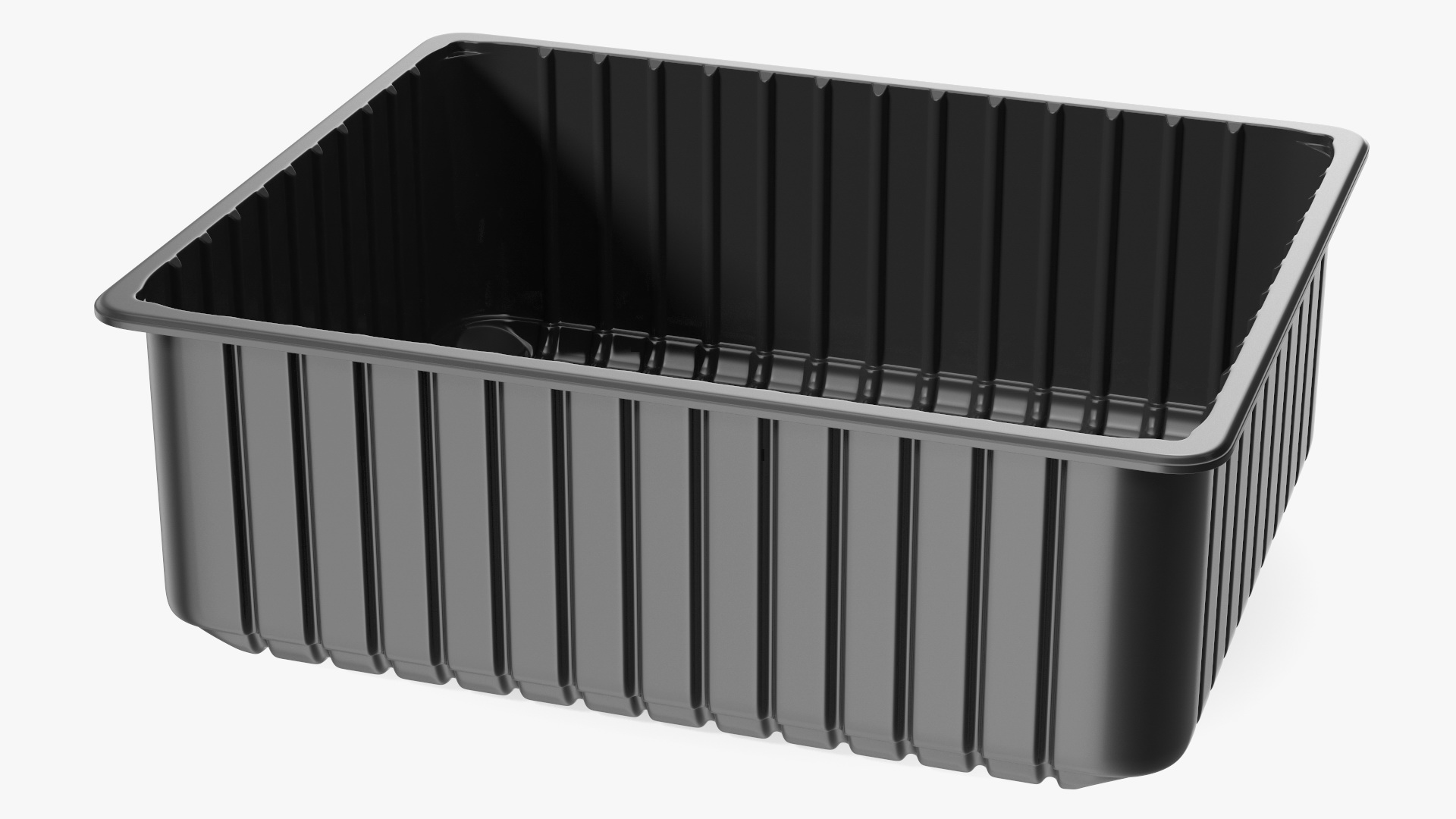 3D Plastic Food Storage without Lid Black 32x26cm