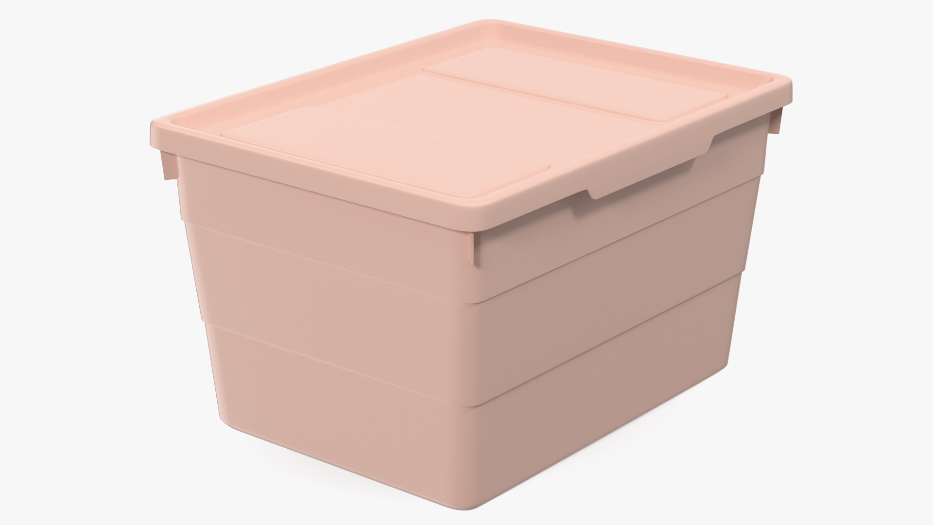 3D Pink Plastic Storage Box with Lid model