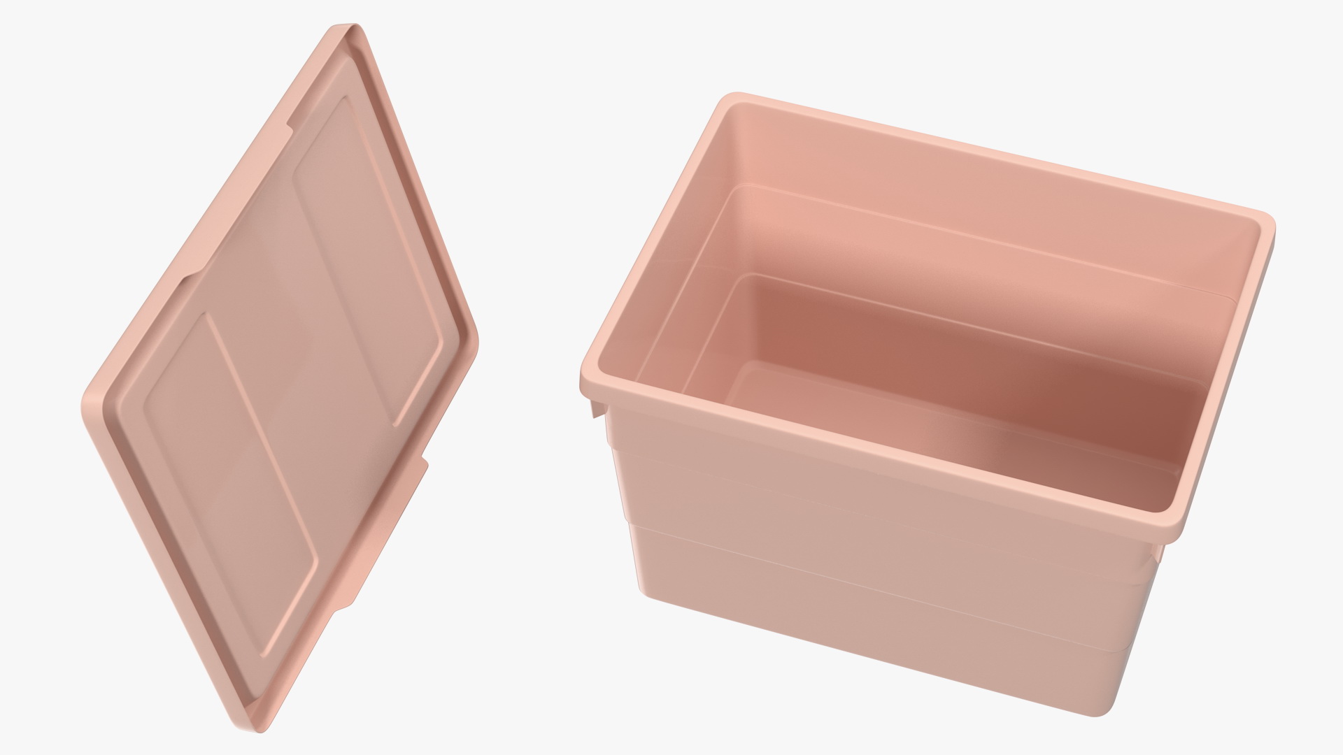 3D Pink Plastic Storage Box with Lid model