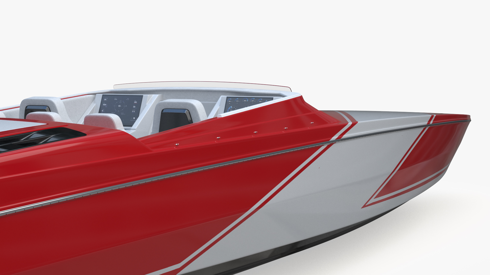 3D Speedboat Red model