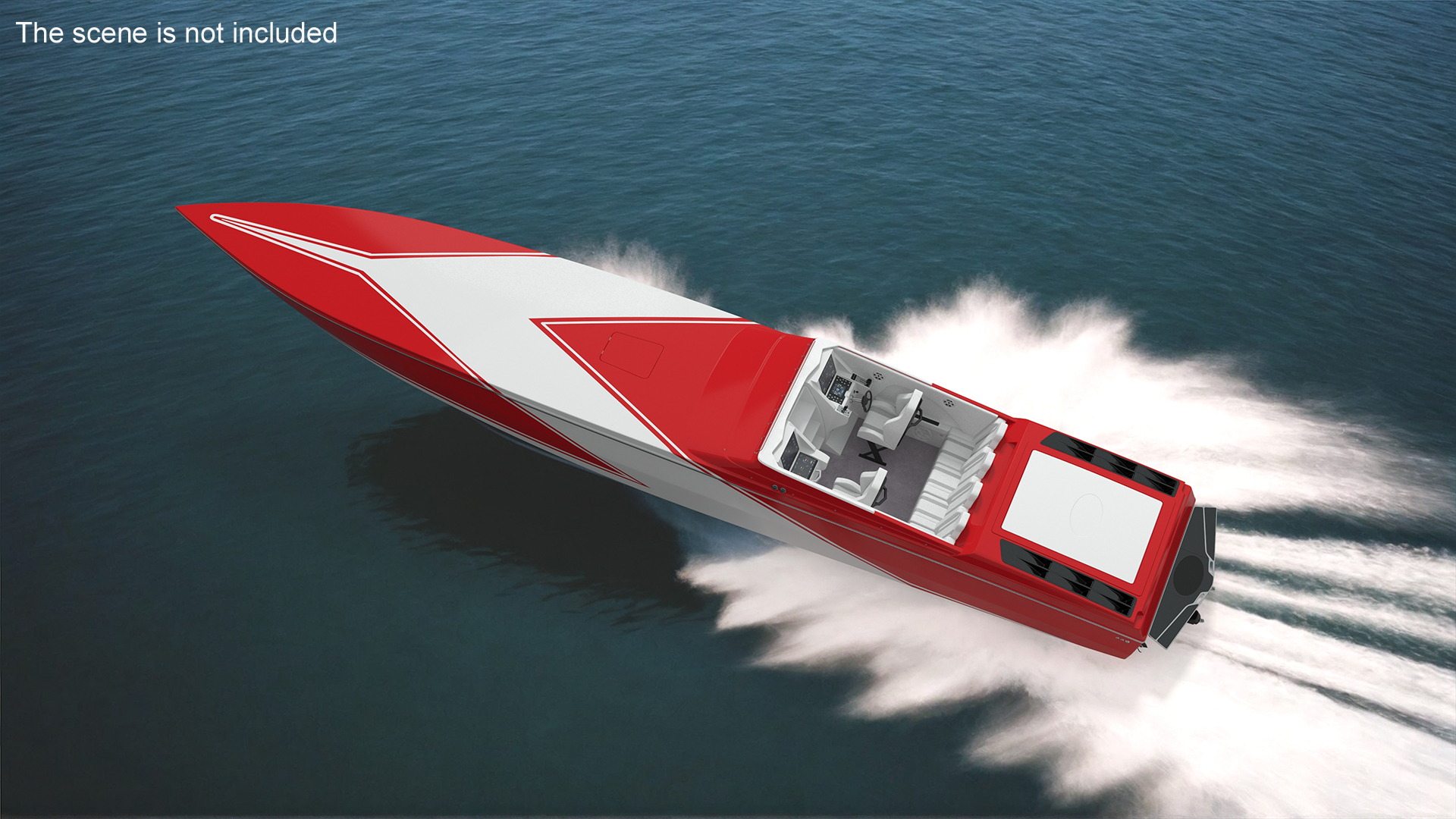 3D Speedboat Red model