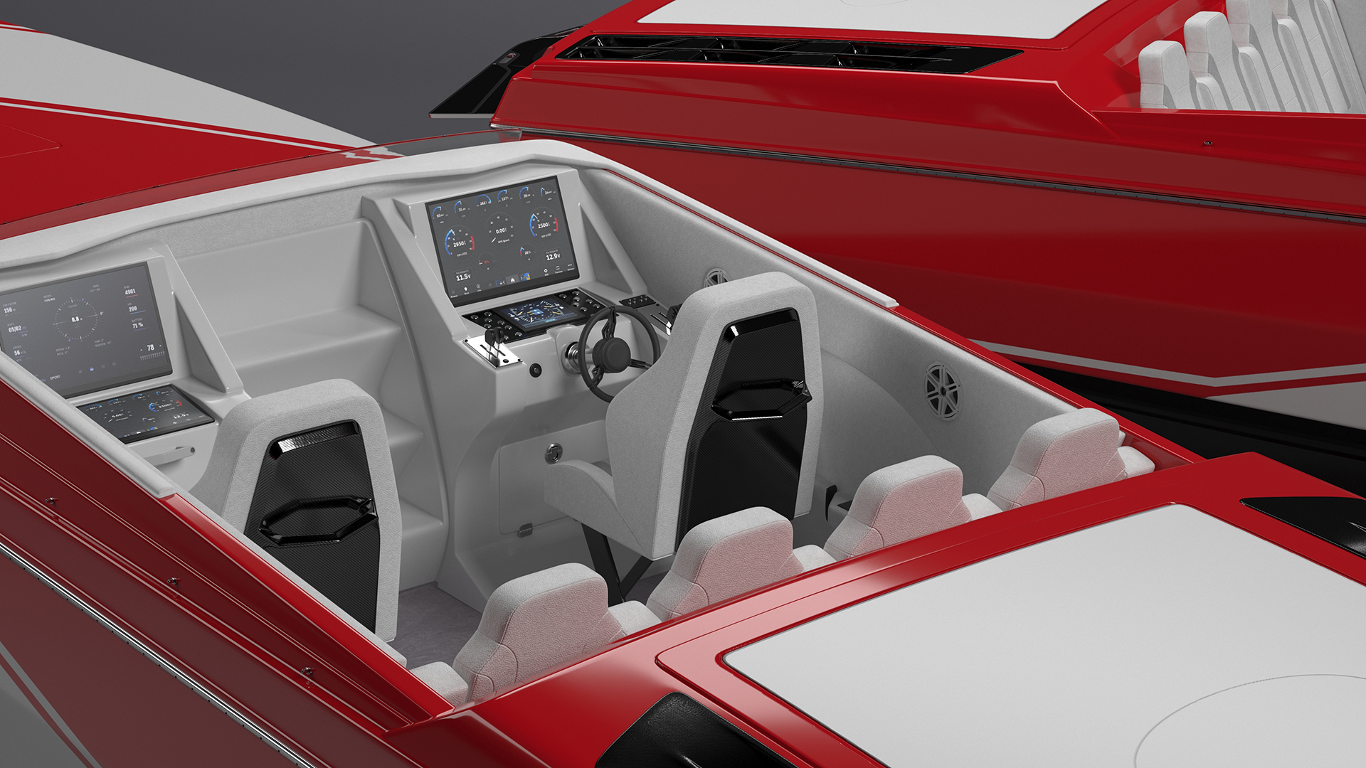 3D Speedboat Red model