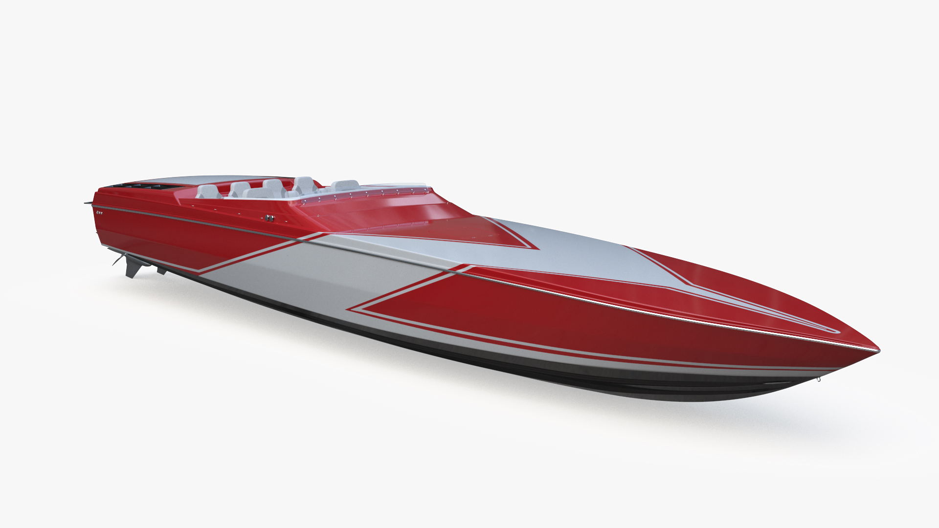 3D Speedboat Red model