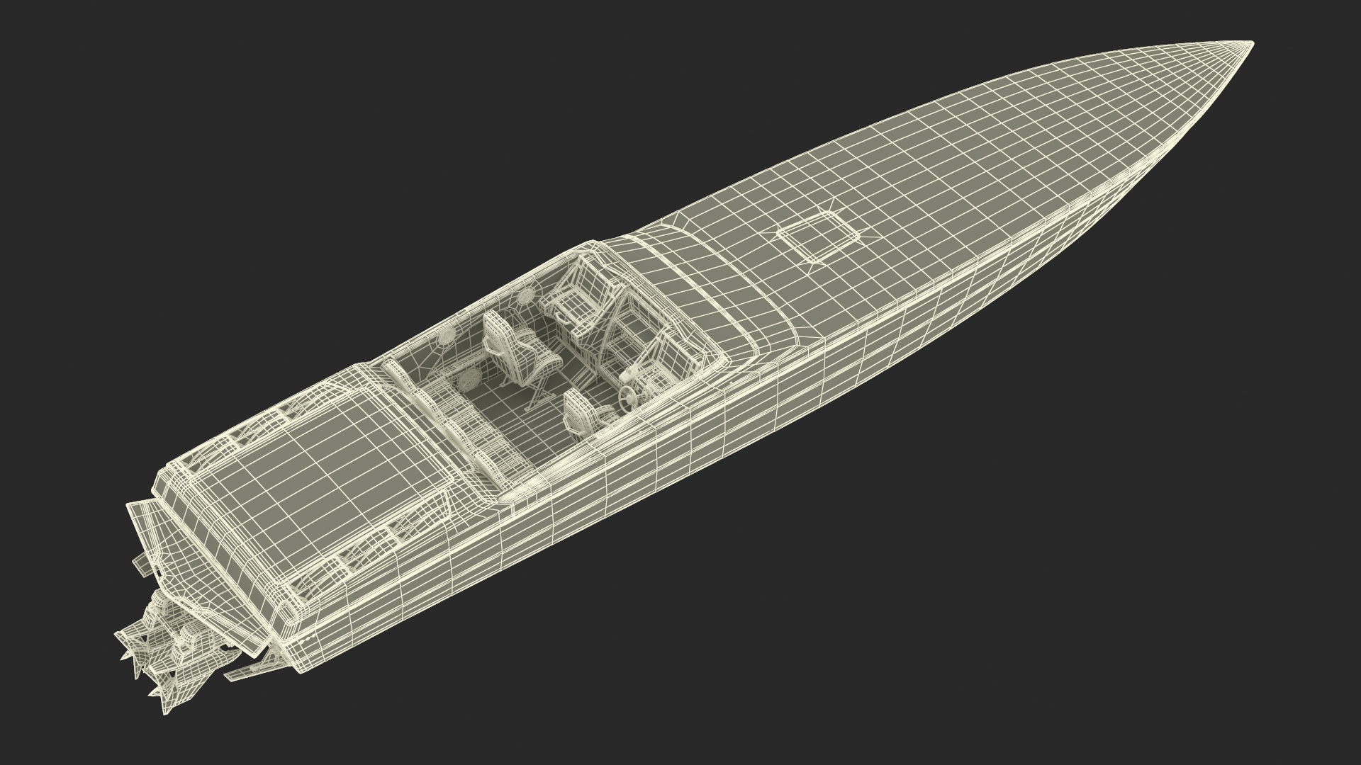 3D Speedboat Red model