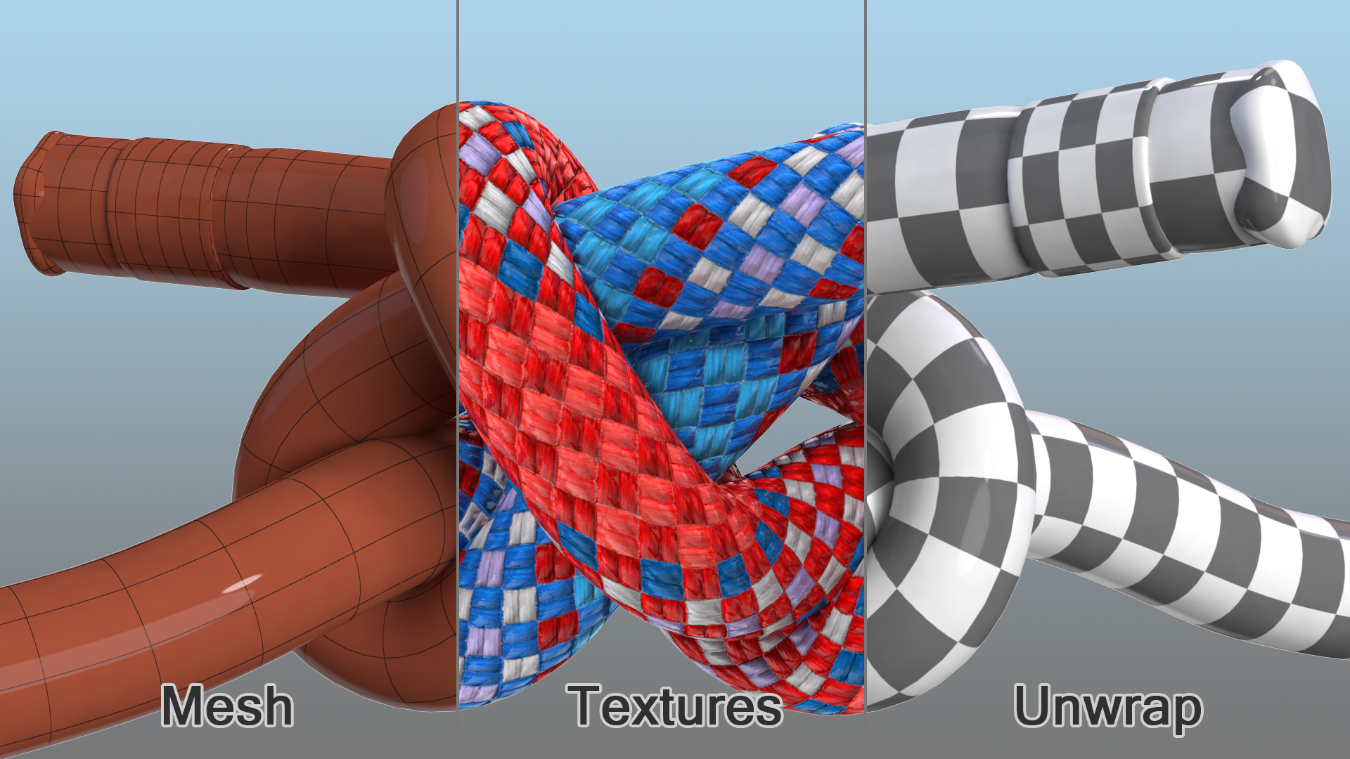 3D model Colored Carrick Bend Knot