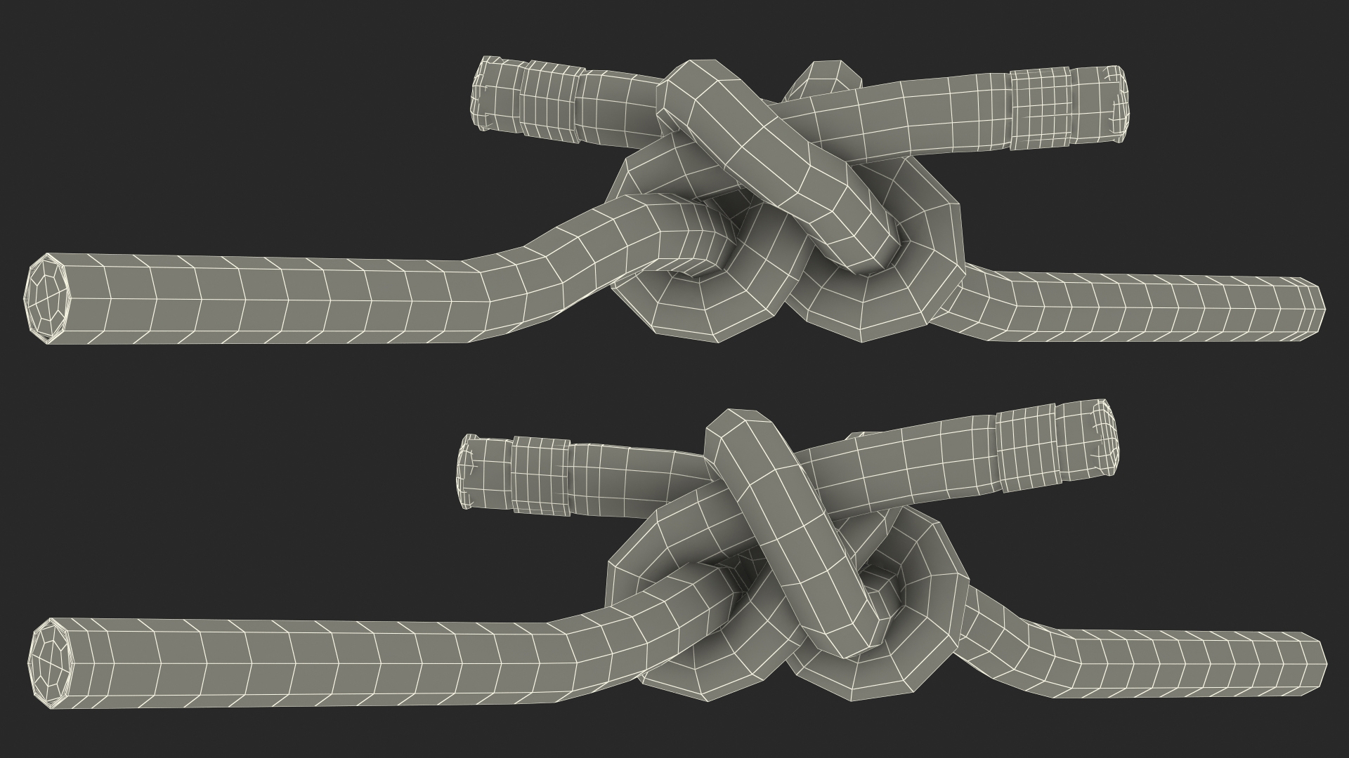 3D model Colored Carrick Bend Knot