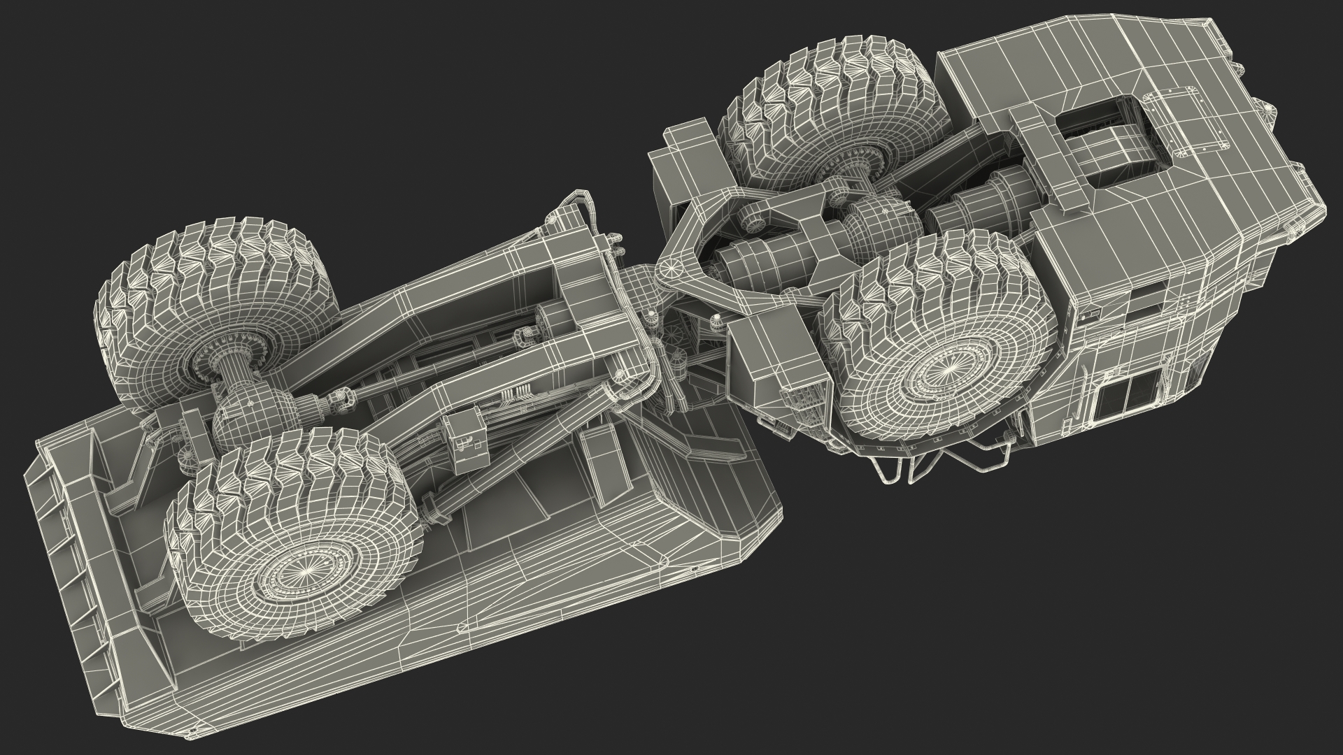 Caterpillar AD45B Mining Truck With Coal Rigged 3D