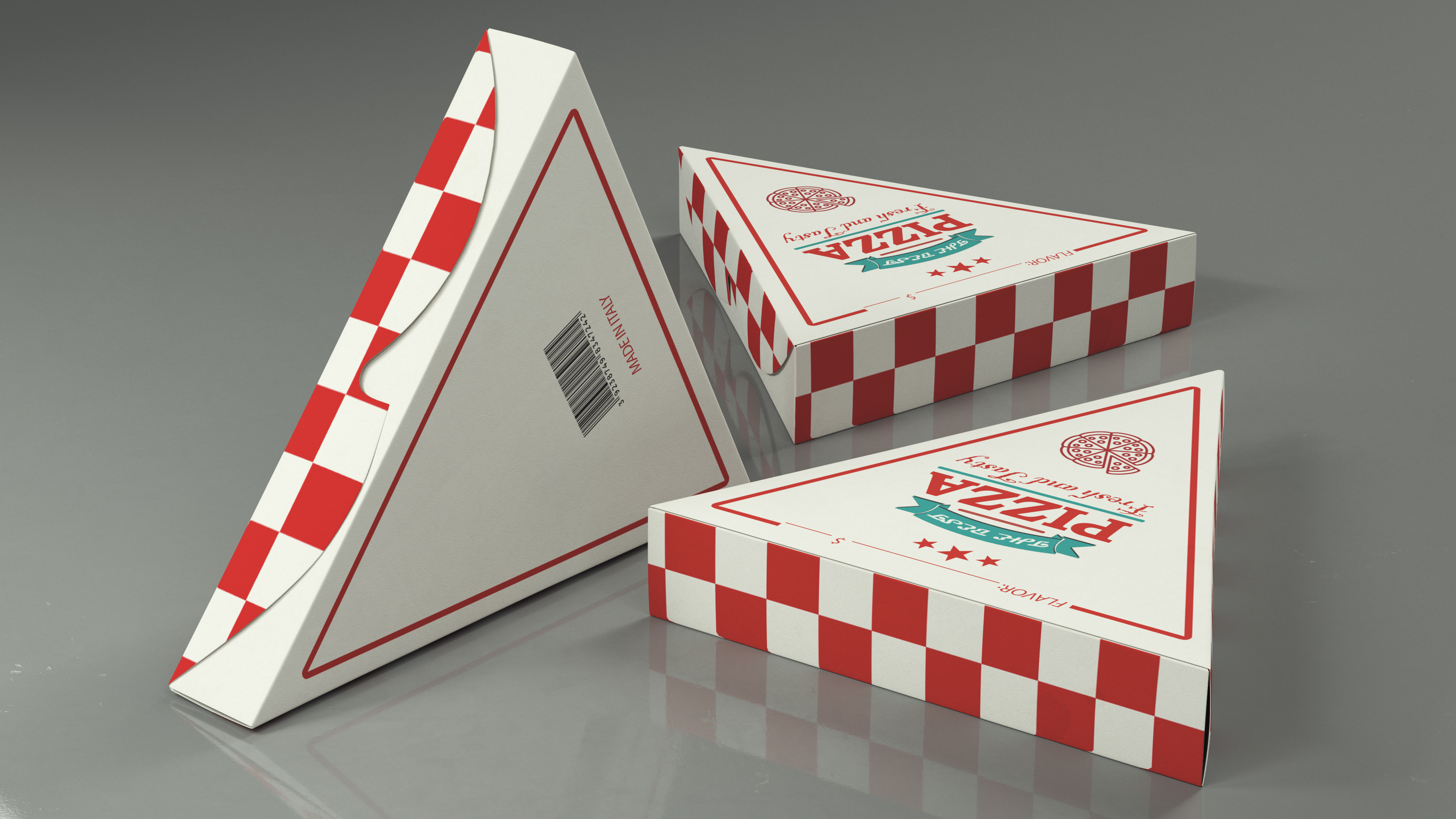 Triangle Pizza Slice Packaging Box 3D model