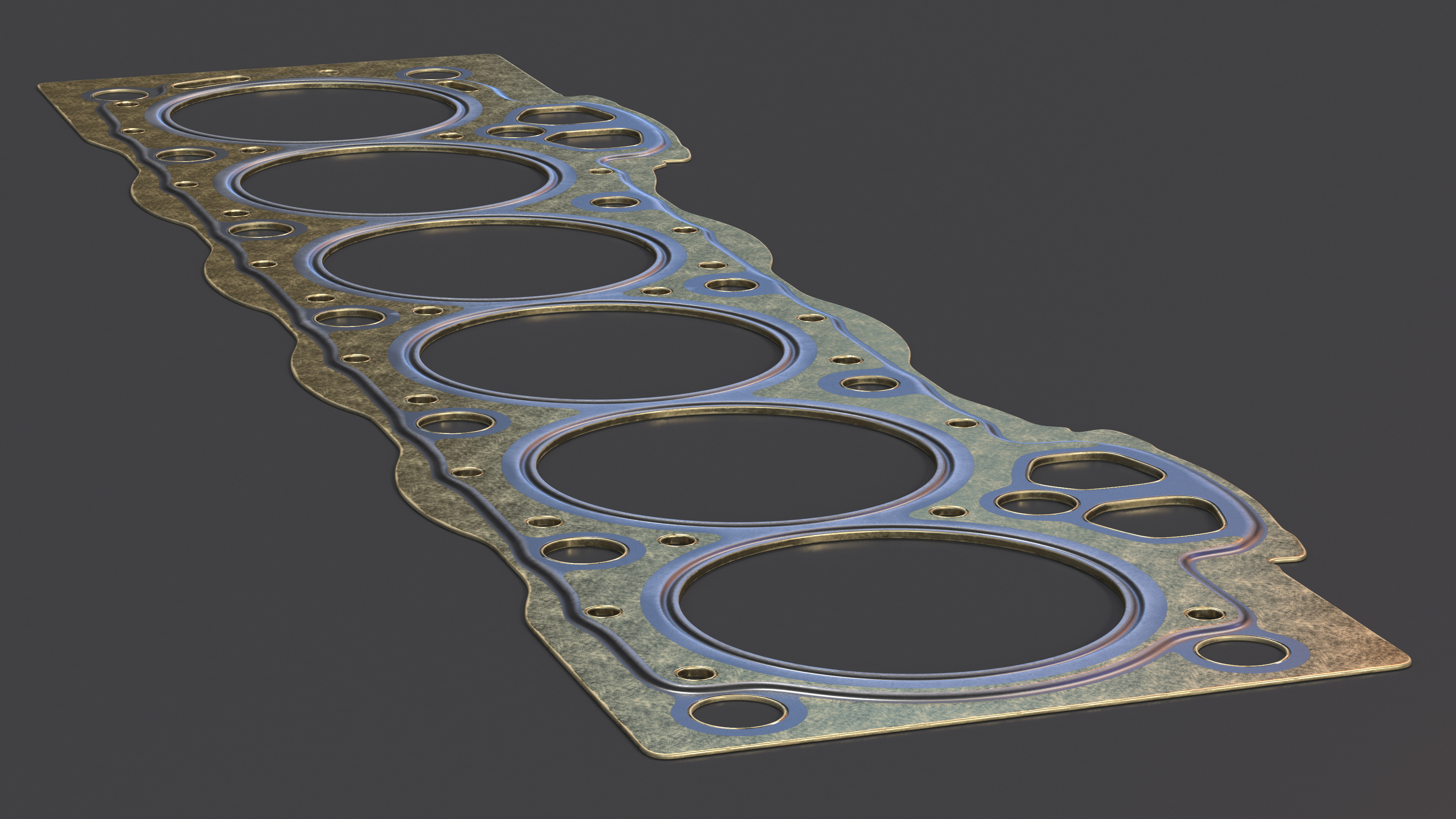 3D Head Gasket 6 Cylinder 1GFE Brass model