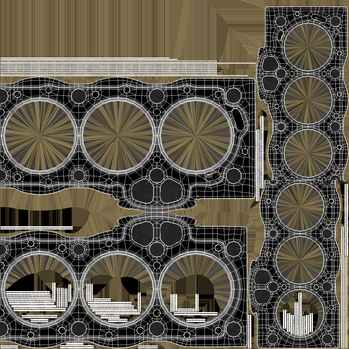 3D Head Gasket 6 Cylinder 1GFE Brass model