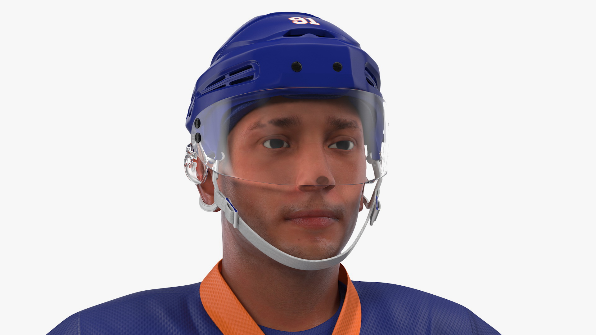 3D model Hockey Player Blue Rigged