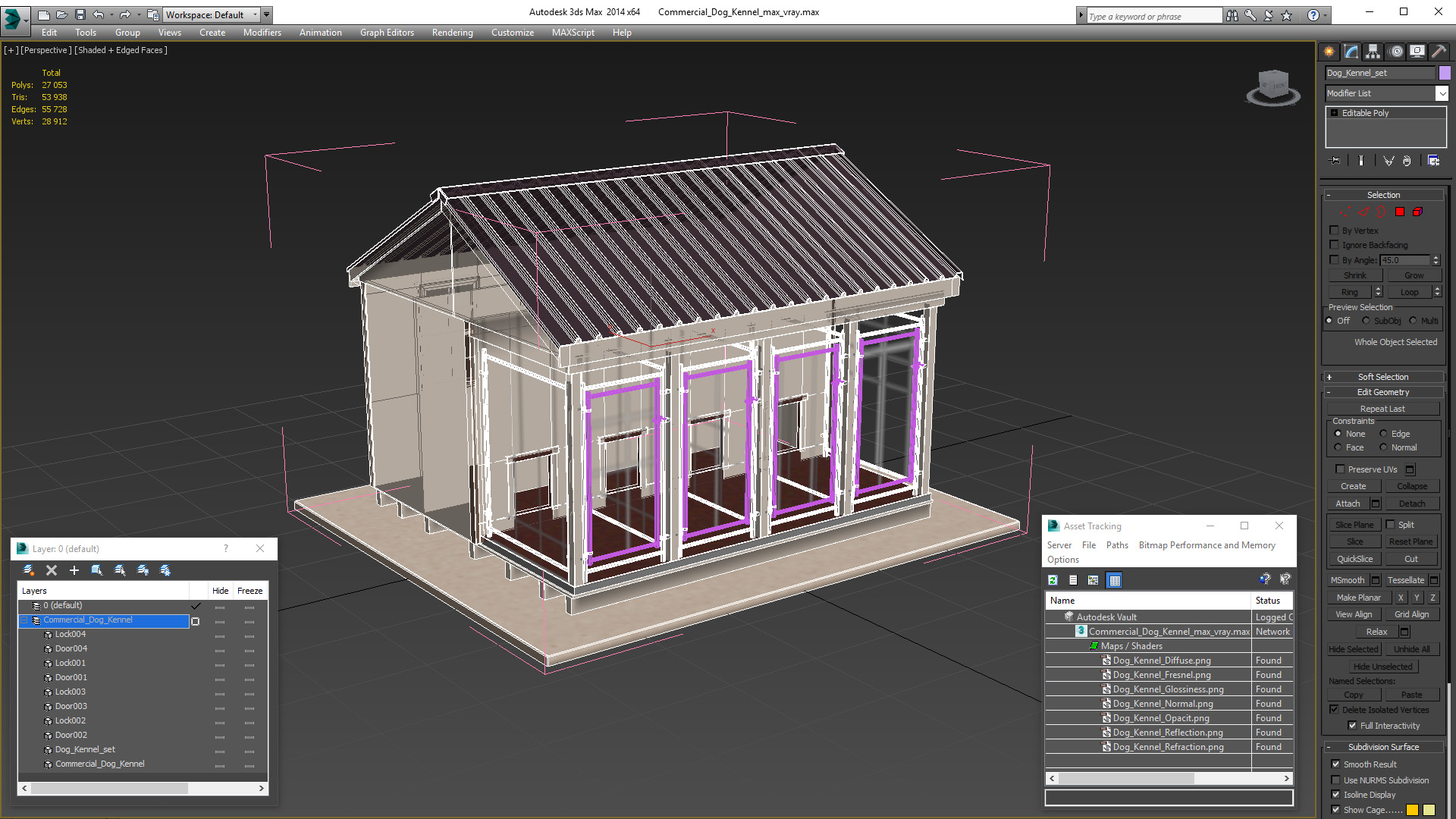 3D Commercial Dog Kennel