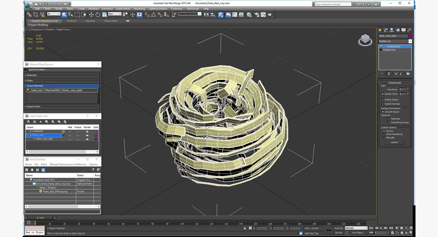 Uncooked Pasta Nest 3D model