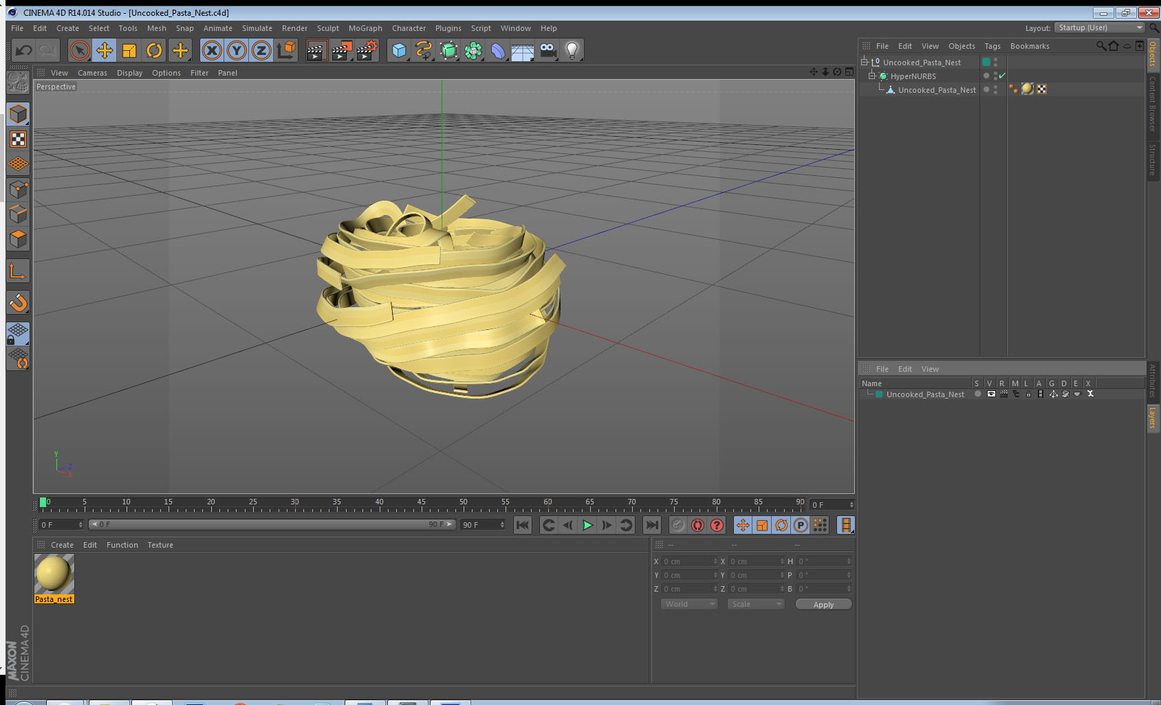 Uncooked Pasta Nest 3D model