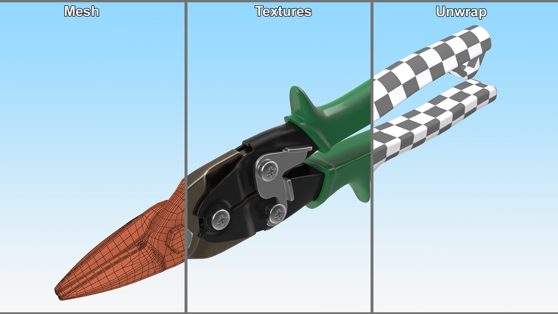 3D model Aviation Snips Green