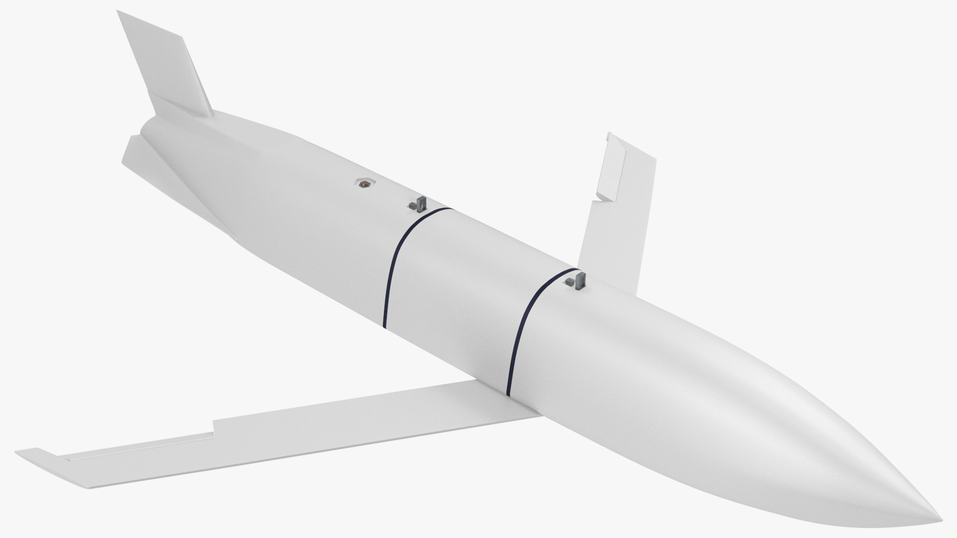 3D Air-Launched Cruise Missile Rigged for Maya model