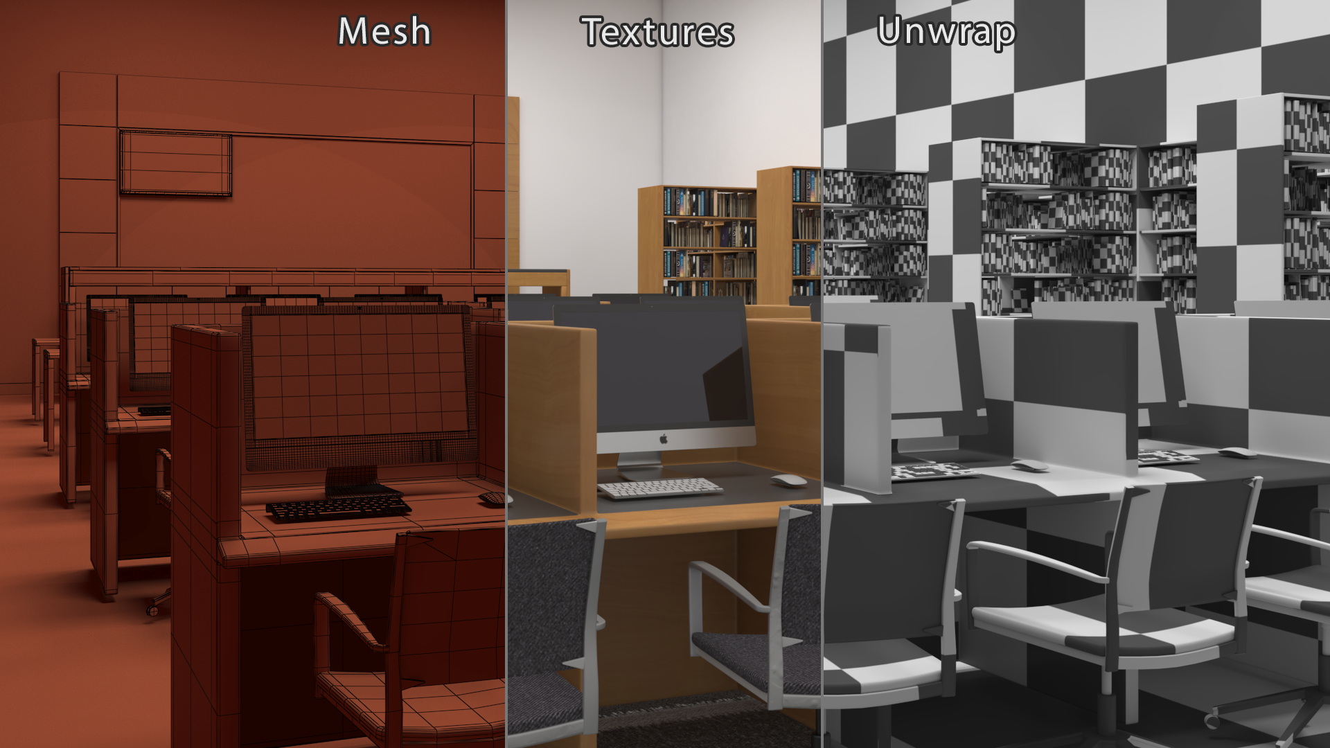 3D School Library Interior model