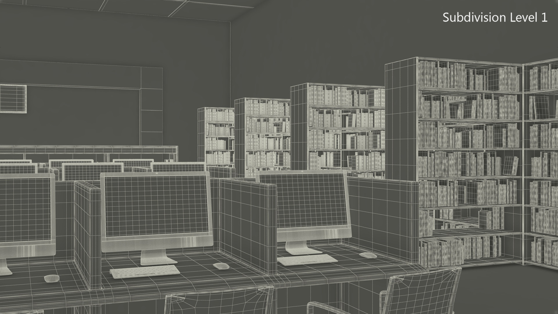 3D School Library Interior model