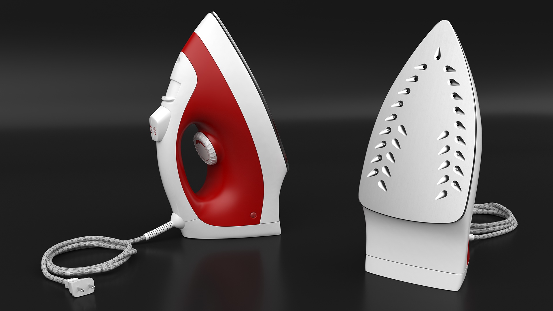 Steam Iron Red 3D model