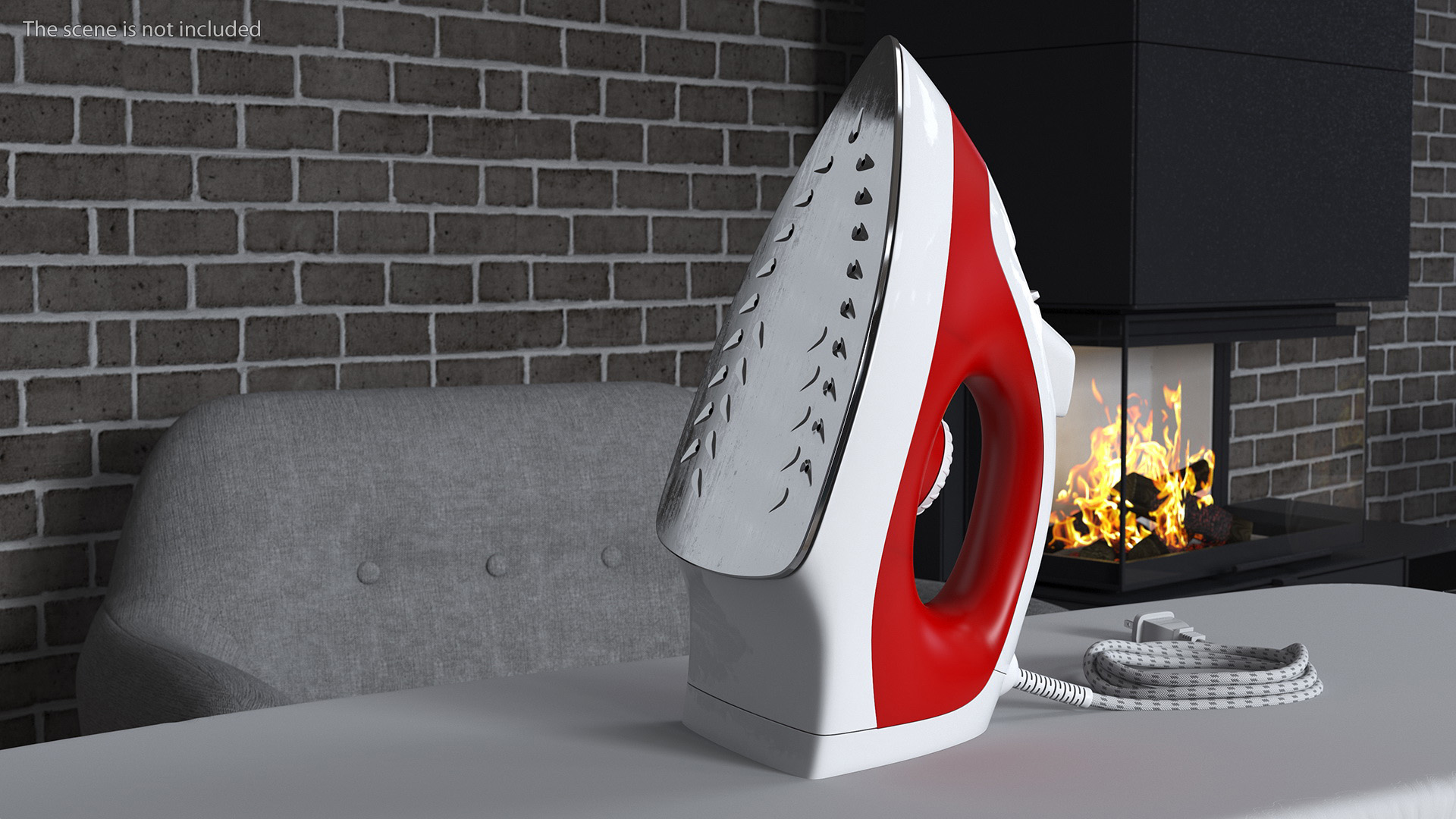 Steam Iron Red 3D model