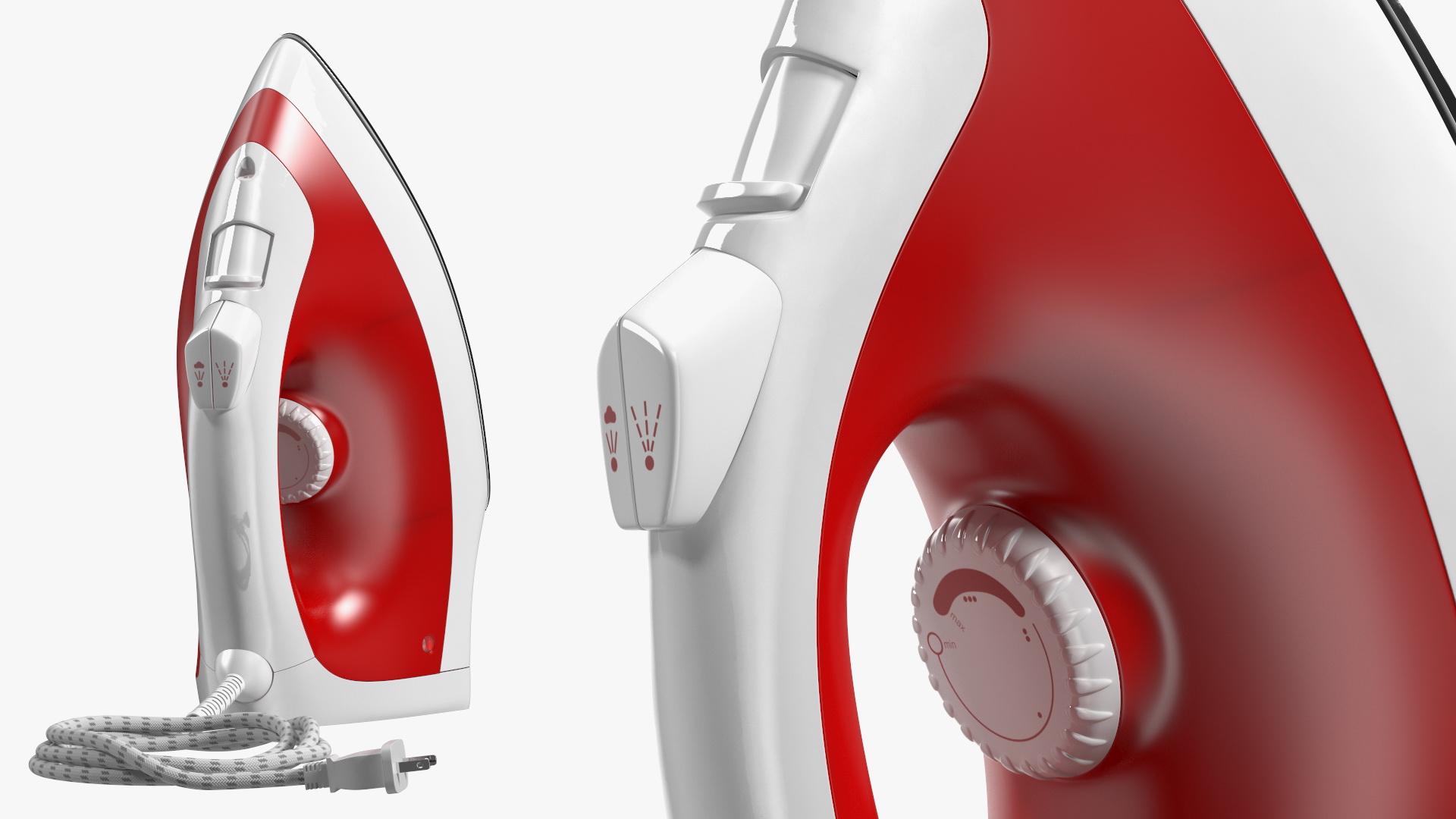 Steam Iron Red 3D model