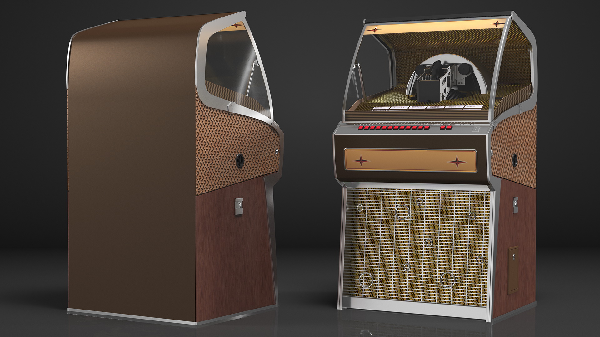 3D Full Size Vinyl Jukebox model