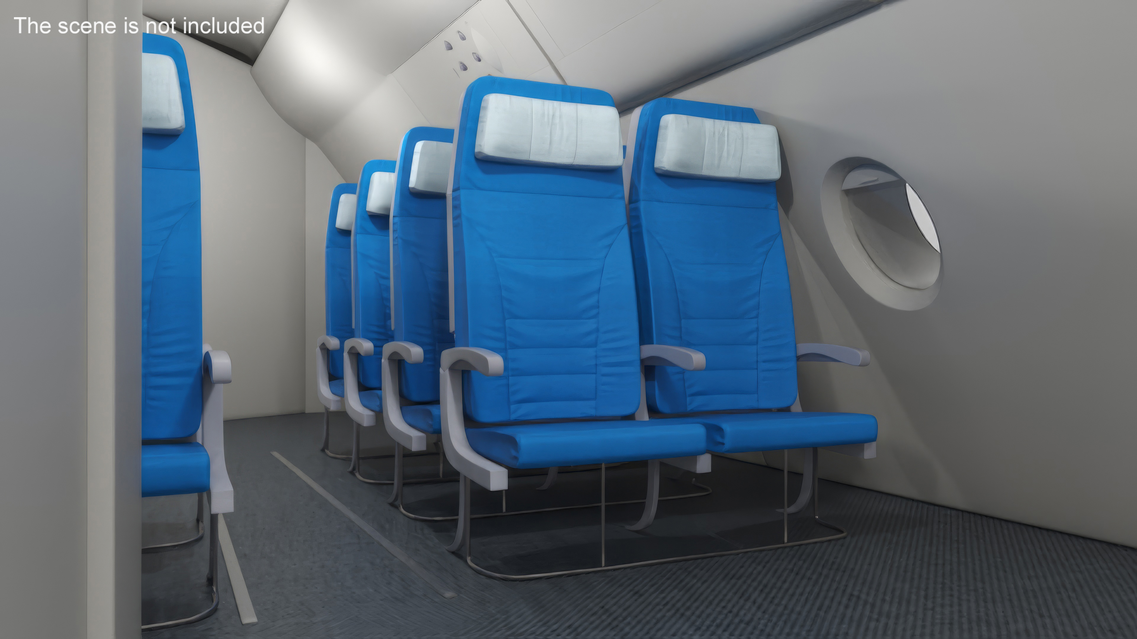 3D Double Passenger Airplane Seats