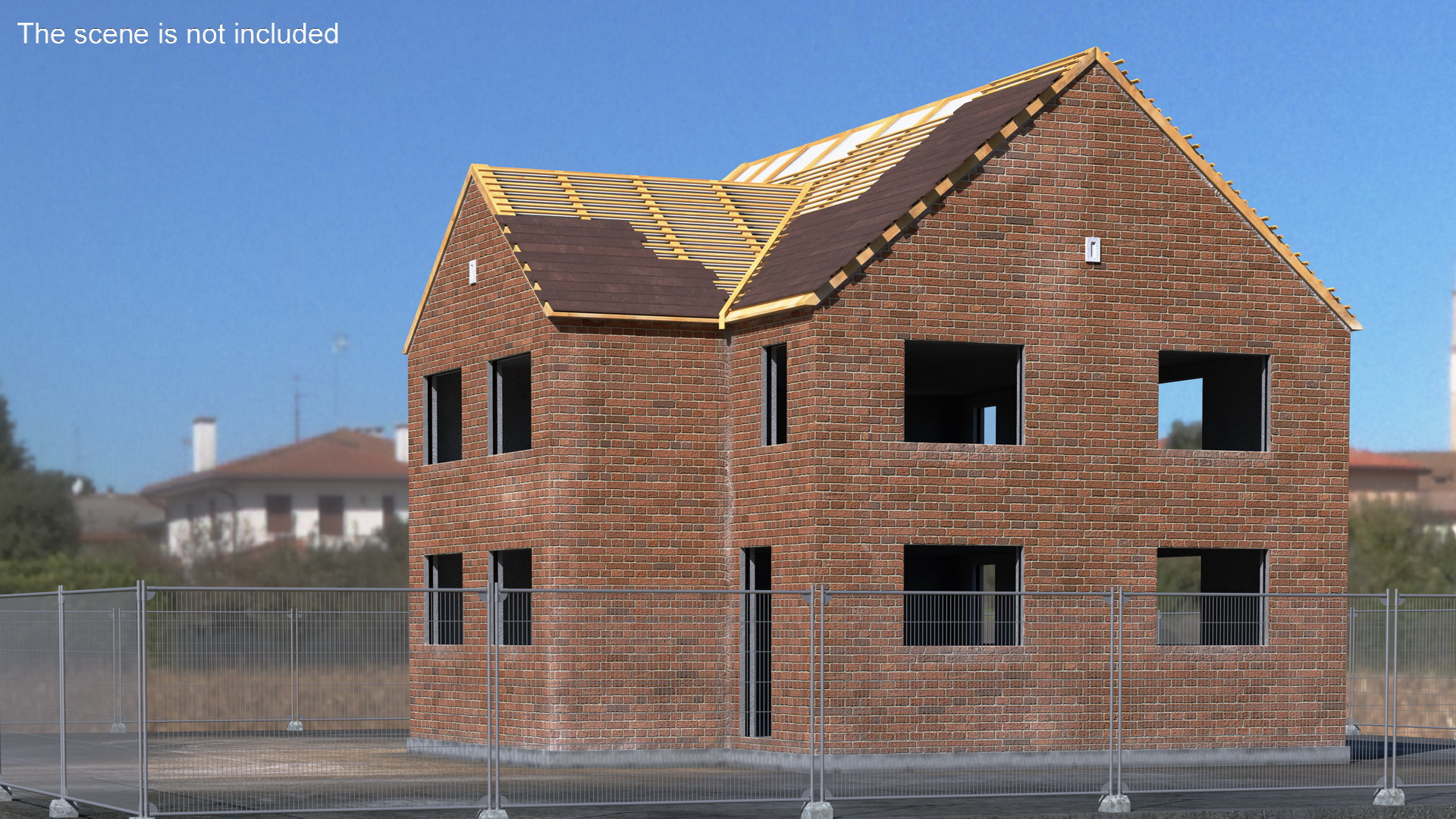 3D model Unfinished Brick House Construction