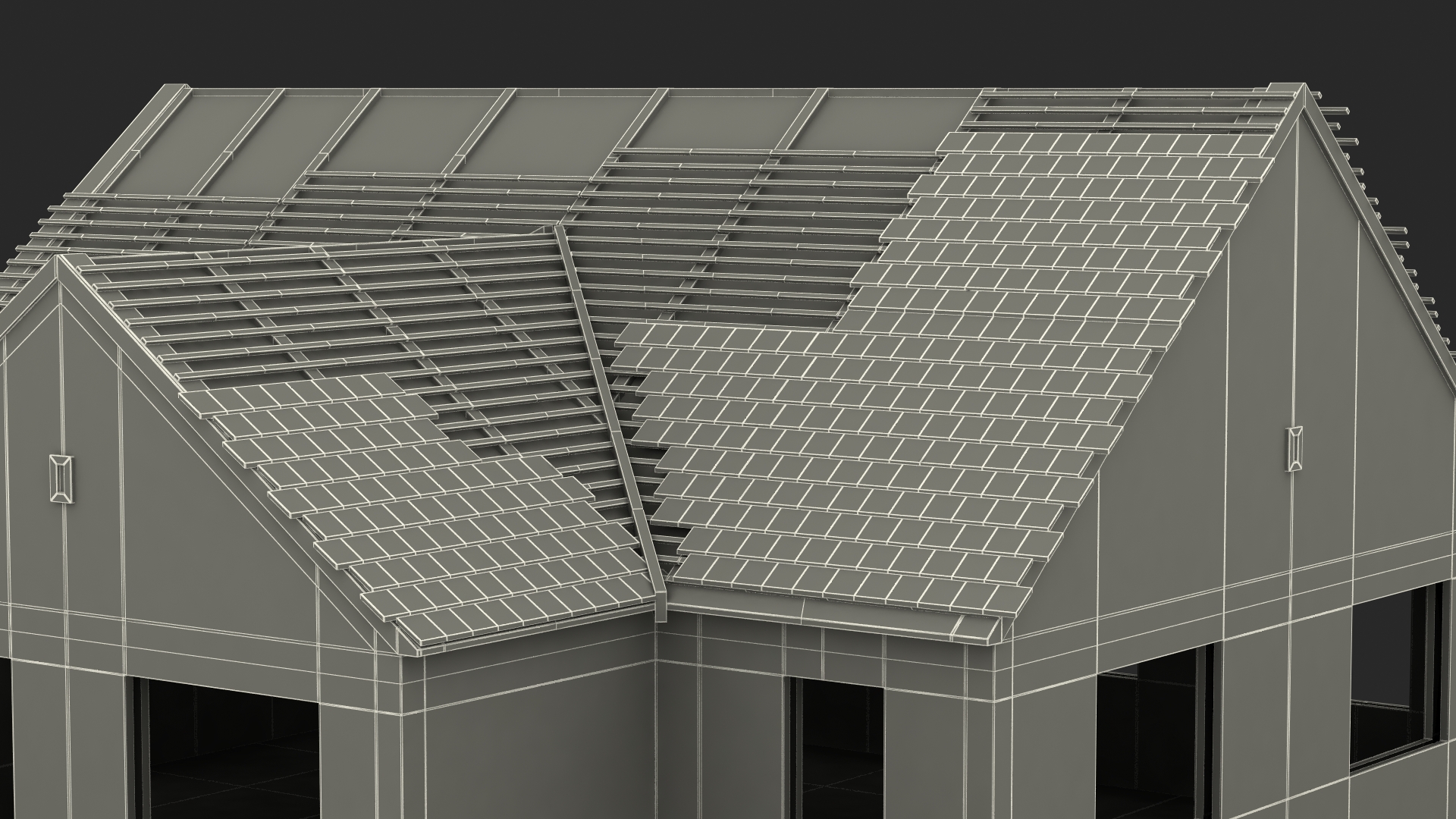 3D model Unfinished Brick House Construction