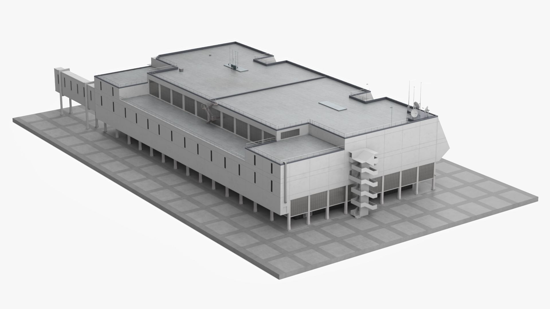 3D model NASA Launch Control Center Building