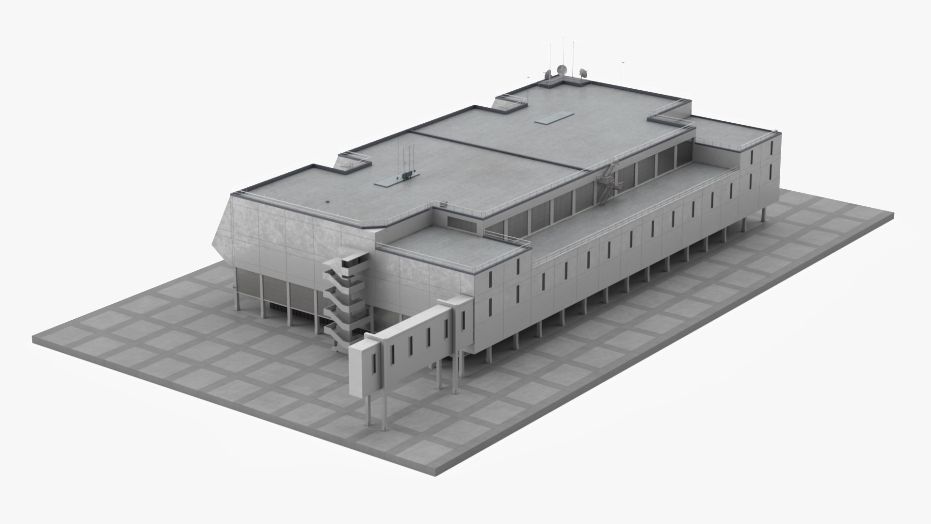 3D model NASA Launch Control Center Building