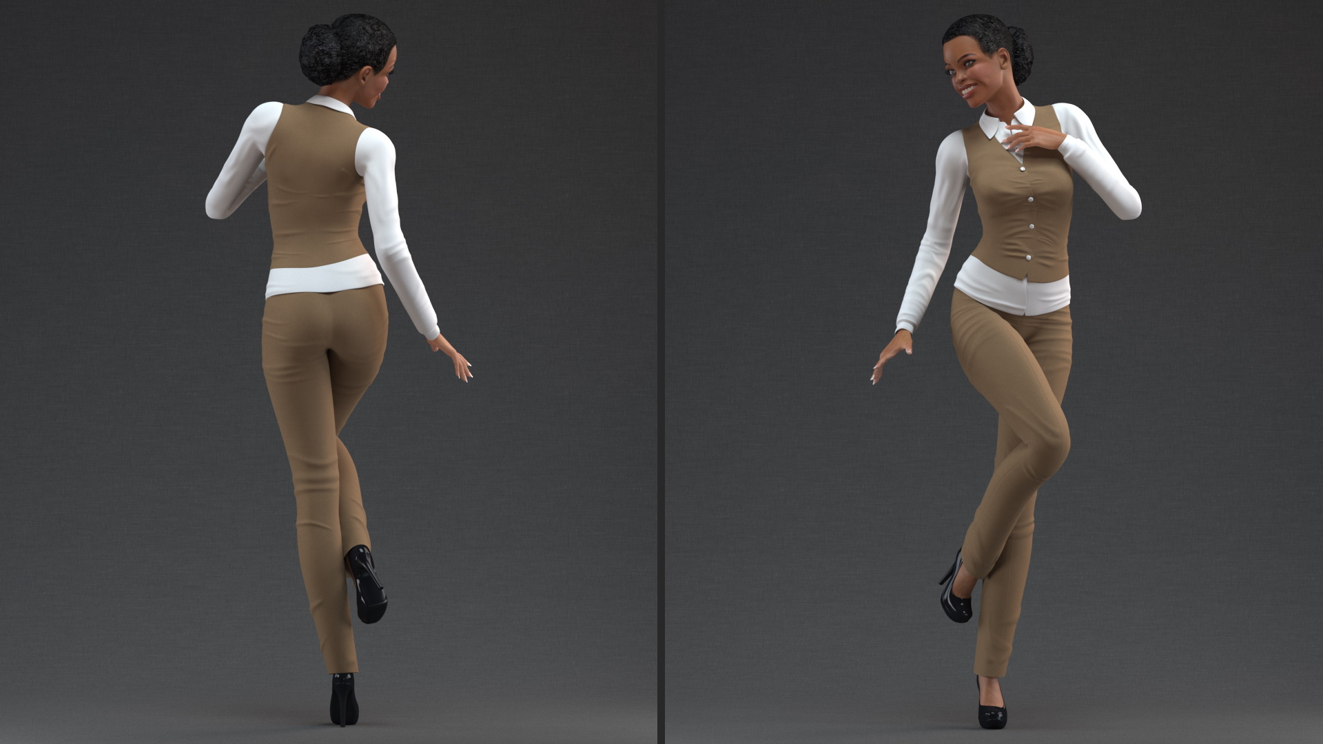 3D Light Skin Business Style Woman