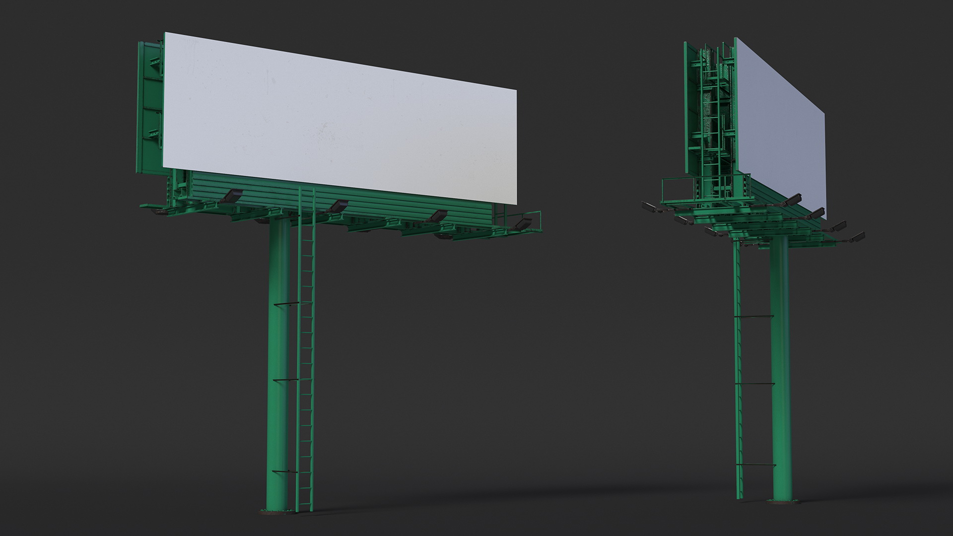 Outdoor Advertising Billboard Structure 3D model