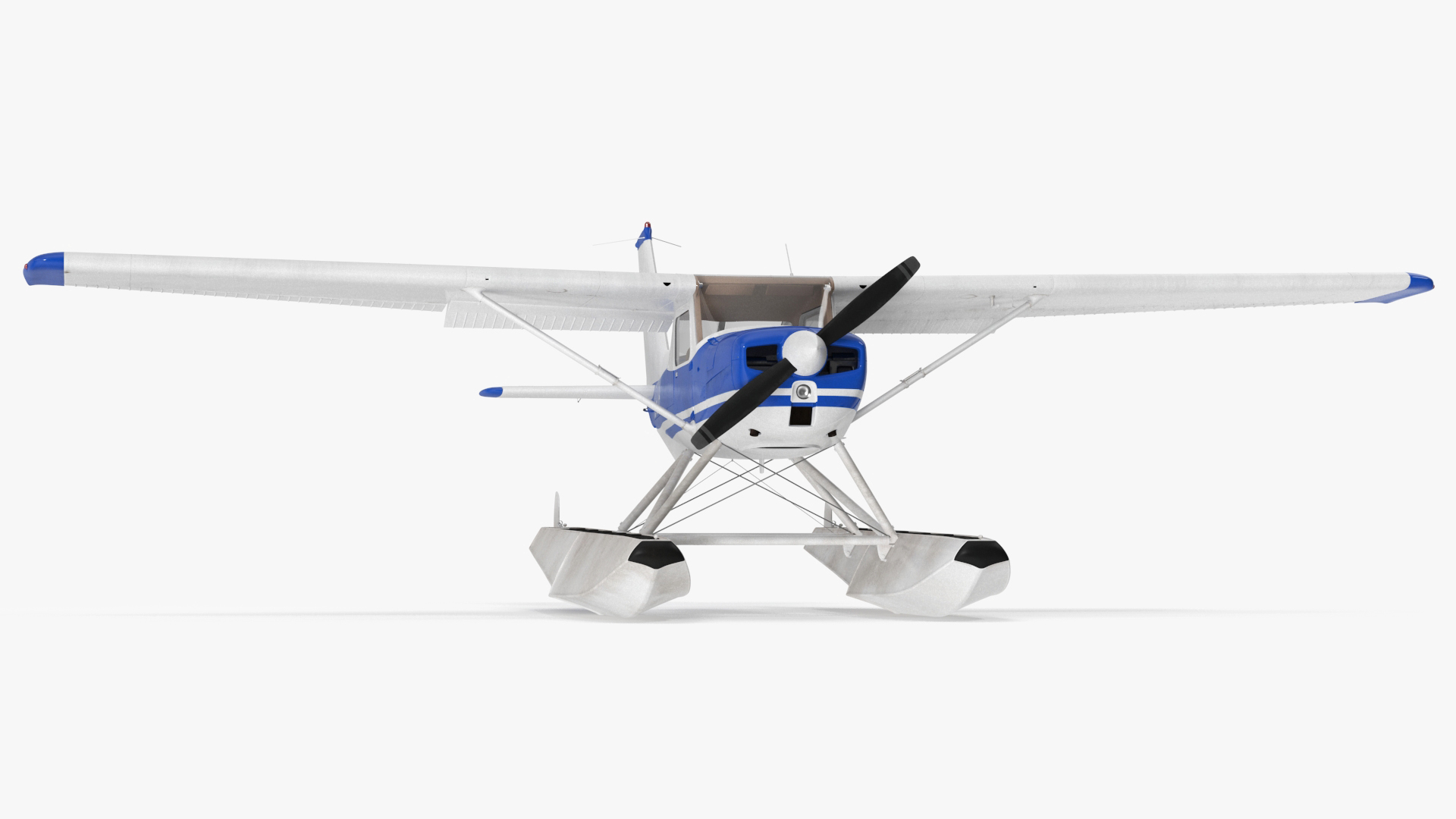 3D Seaplane with Floats Cessna 150