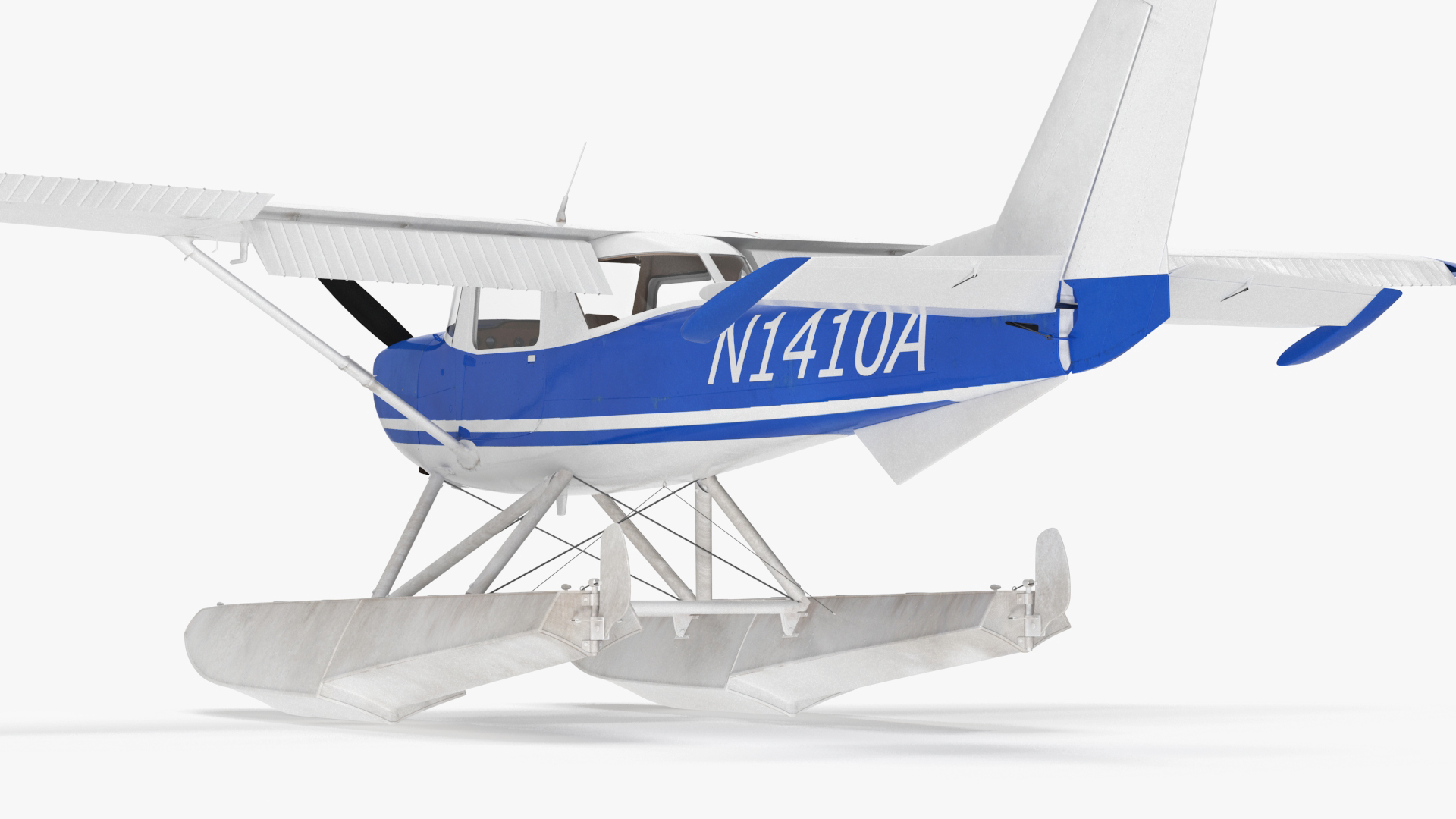 3D Seaplane with Floats Cessna 150