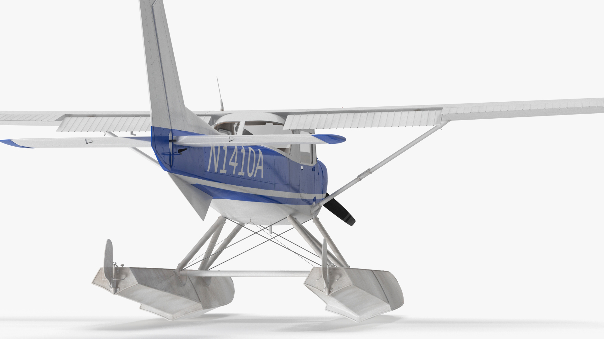 3D Seaplane with Floats Cessna 150