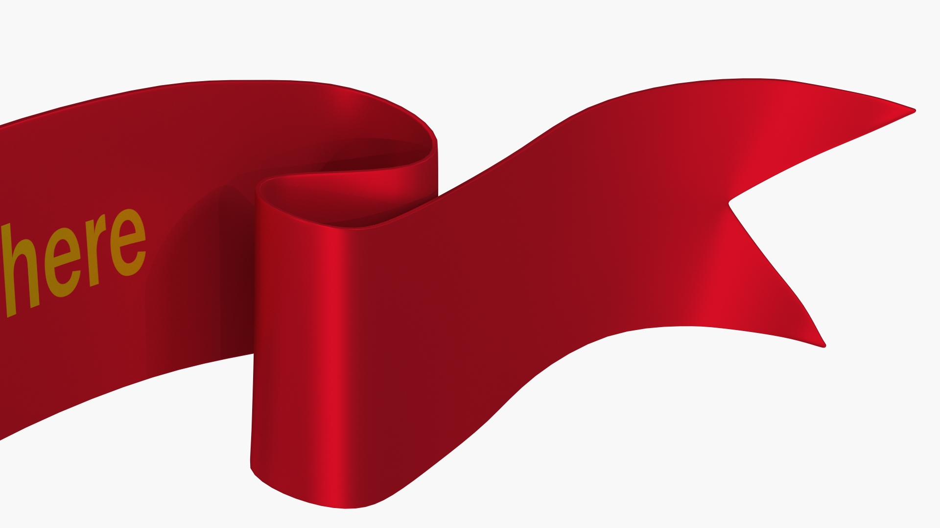 Folded Red Ribbon Banner 3D model