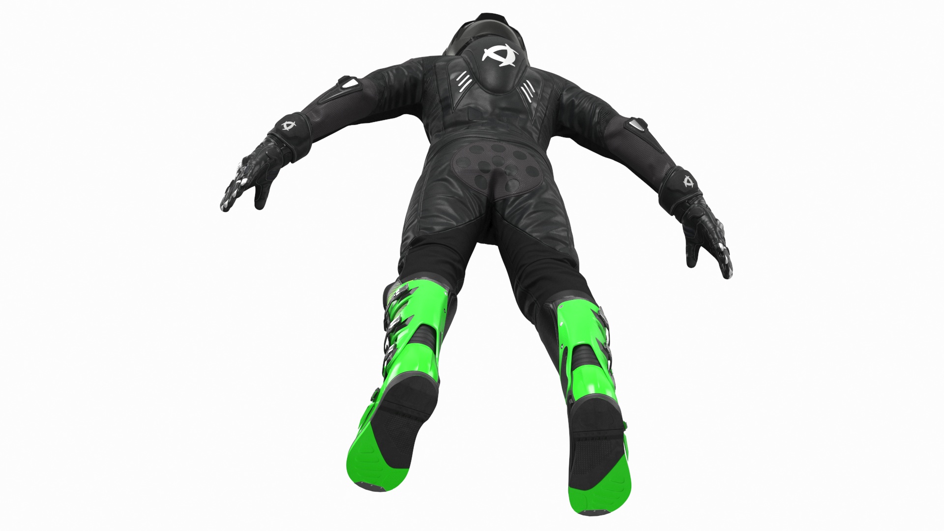 3D model Motorcycle Rider Wearing Black Suit