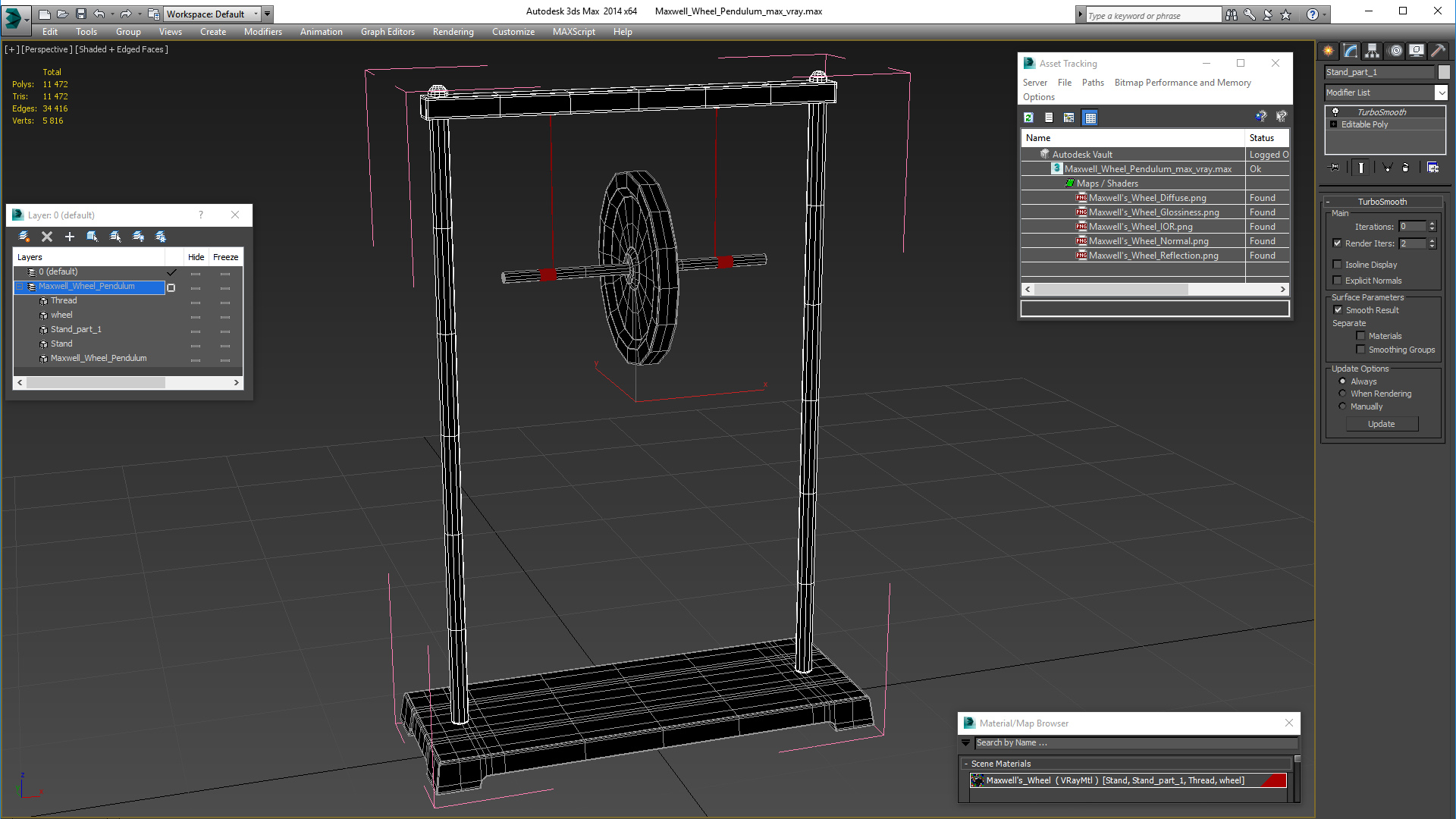 Maxwell Wheel Pendulum 3D