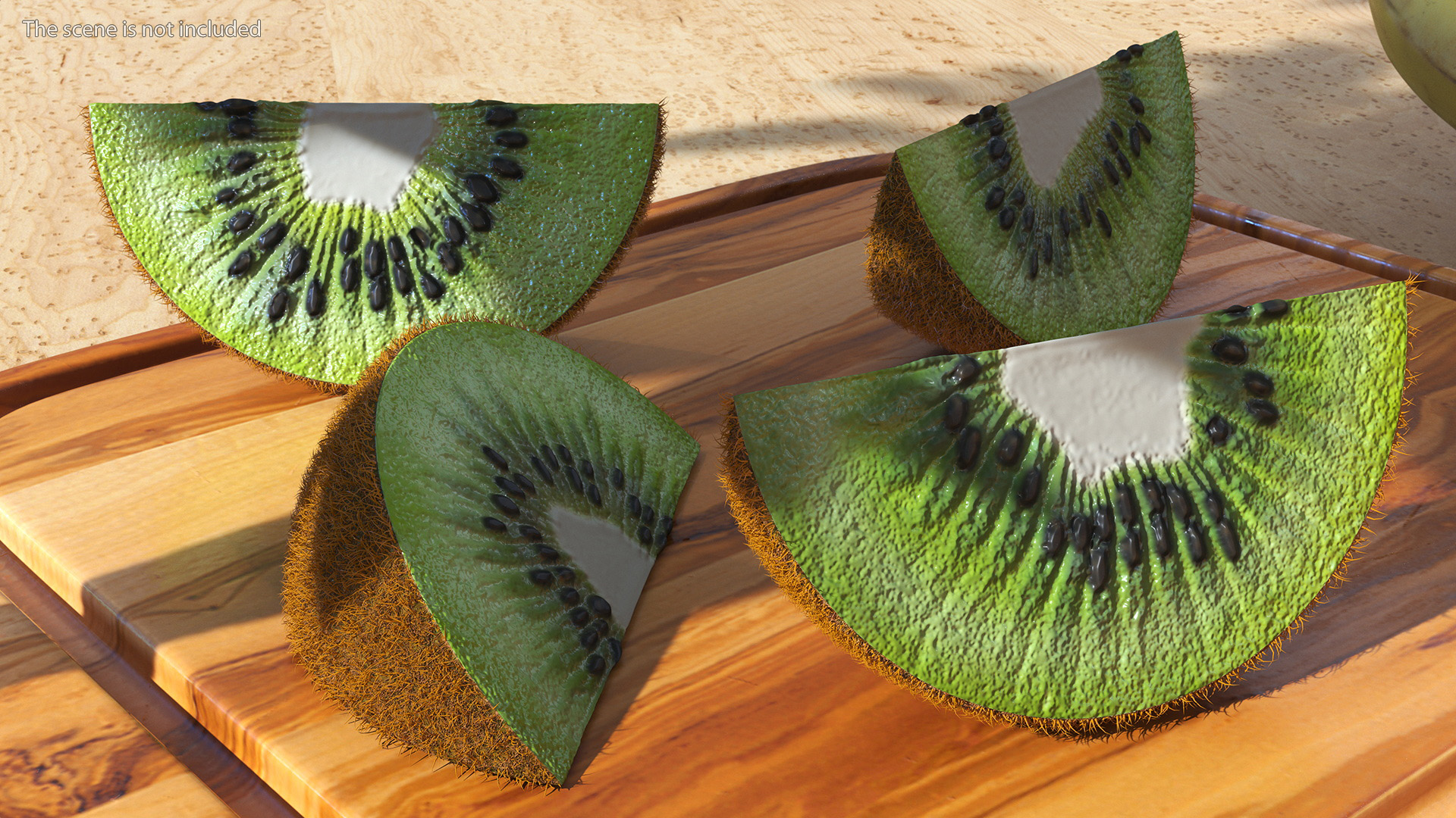 3D model Half Kiwi Slices Fur