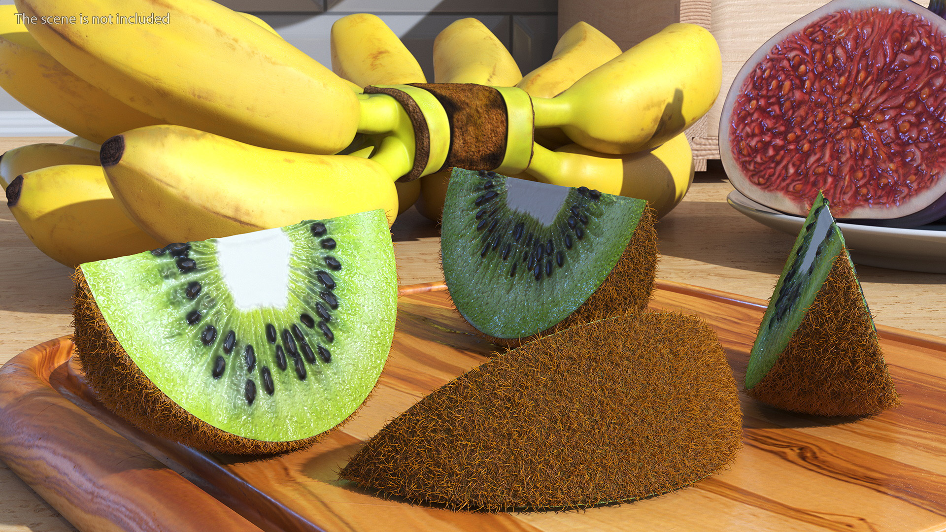 3D model Half Kiwi Slices Fur