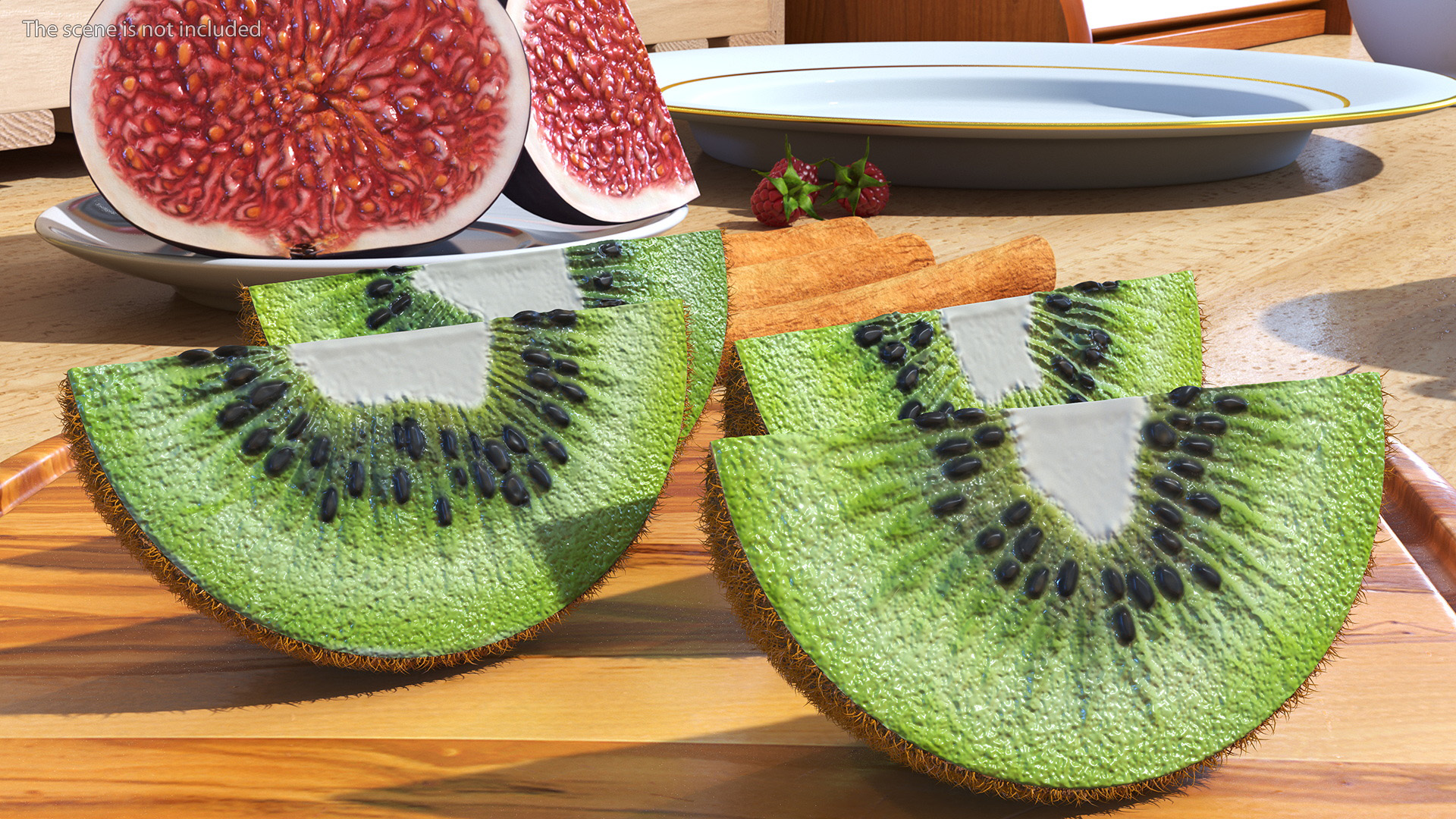 3D model Half Kiwi Slices Fur